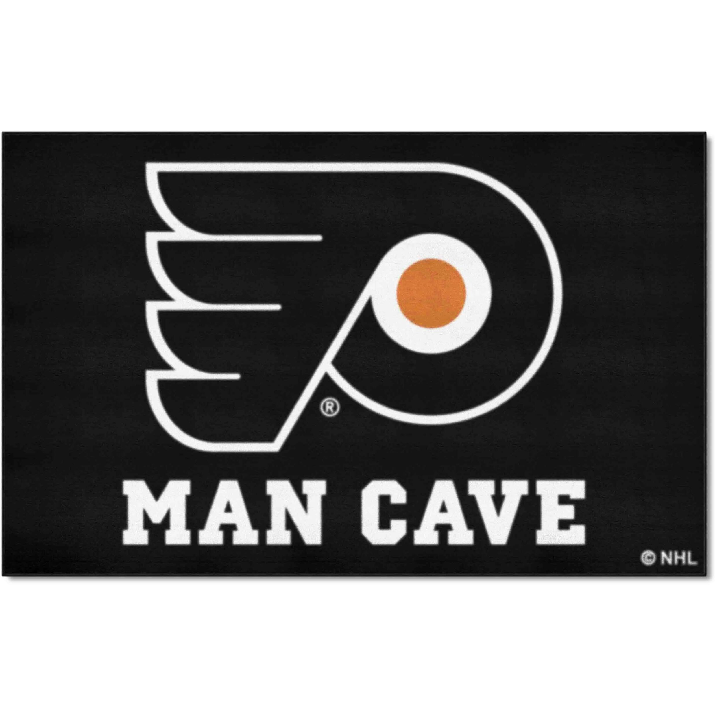 FANMATS 14472 Philadelphia Flyers Man Cave Tailgater Rug - 5ft. x 6ft. Sports Fan Area Rug, Home Decor Rug and Tailgating Mat