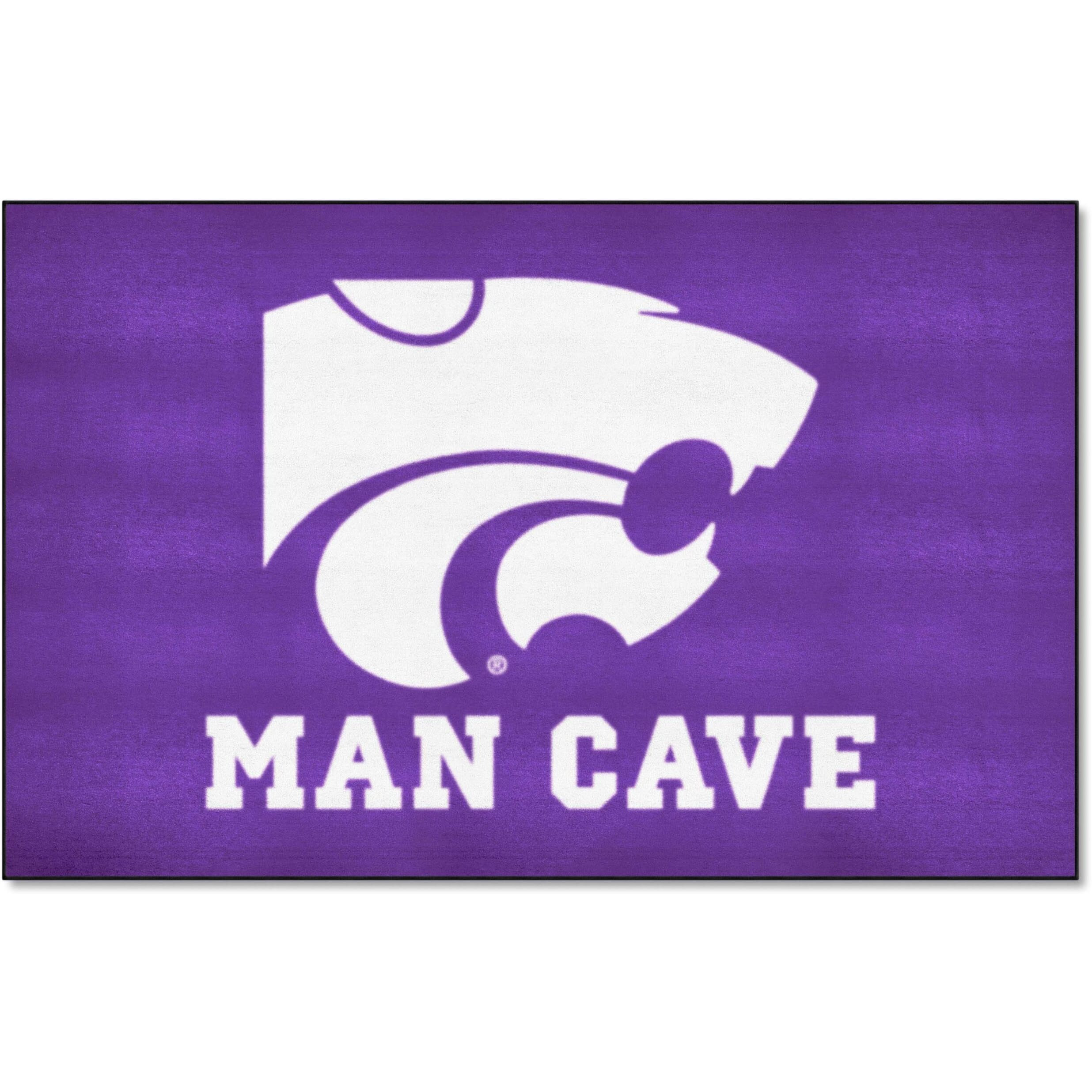 FANMATS 14562 Kansas State Wildcats Man Cave Tailgater Rug - 5ft. x 6ft. Sports Fan Area Rug, Home Decor Rug and Tailgating Mat