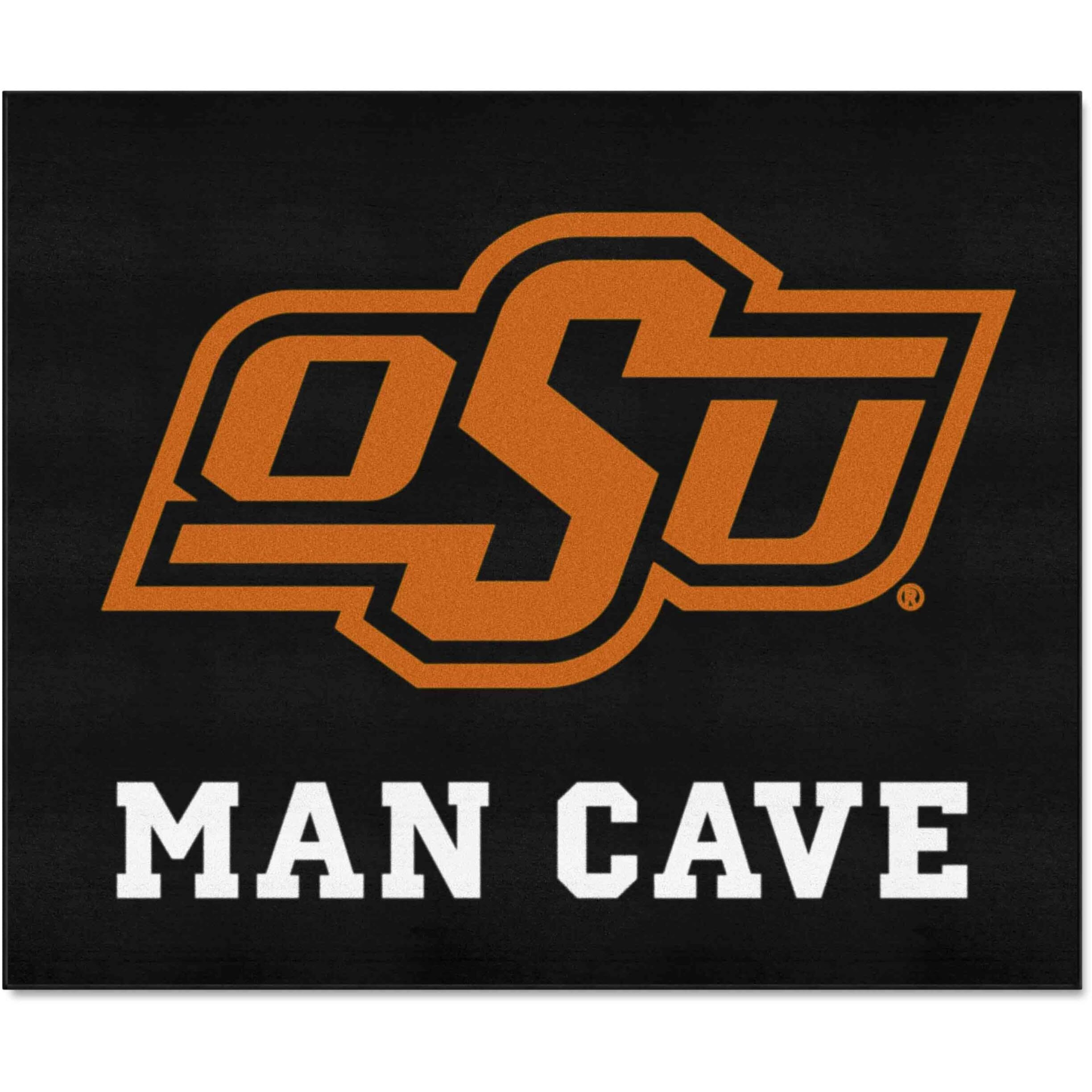 FANMATS 14590 Oklahoma State Cowboys Man Cave Tailgater Rug - 5ft. x 6ft. Sports Fan Area Rug, Home Decor Rug and Tailgating Mat