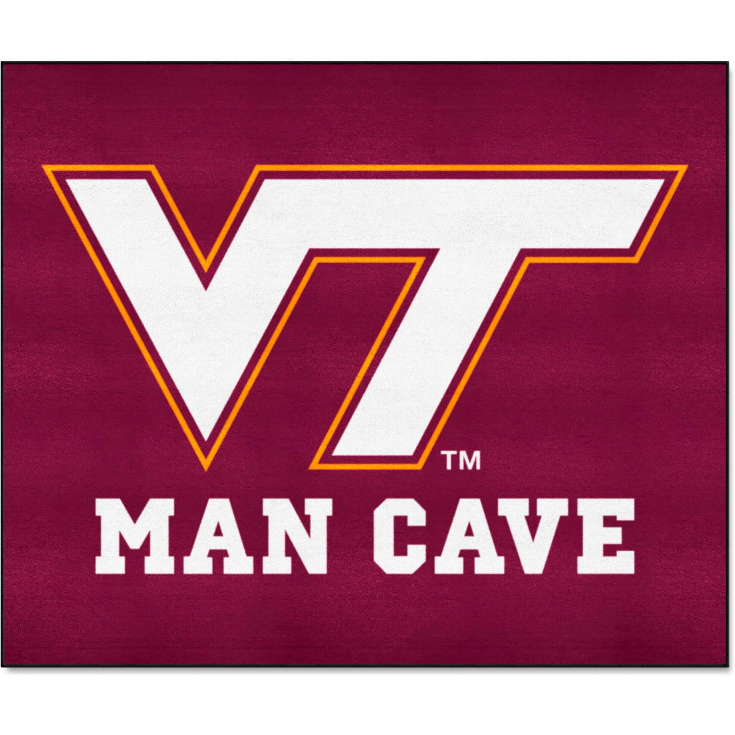 FANMATS 14714 Virginia Tech Hokies Man Cave Tailgater Rug - 5ft. x 6ft. Sports Fan Area Rug, Home Decor Rug and Tailgating Mat