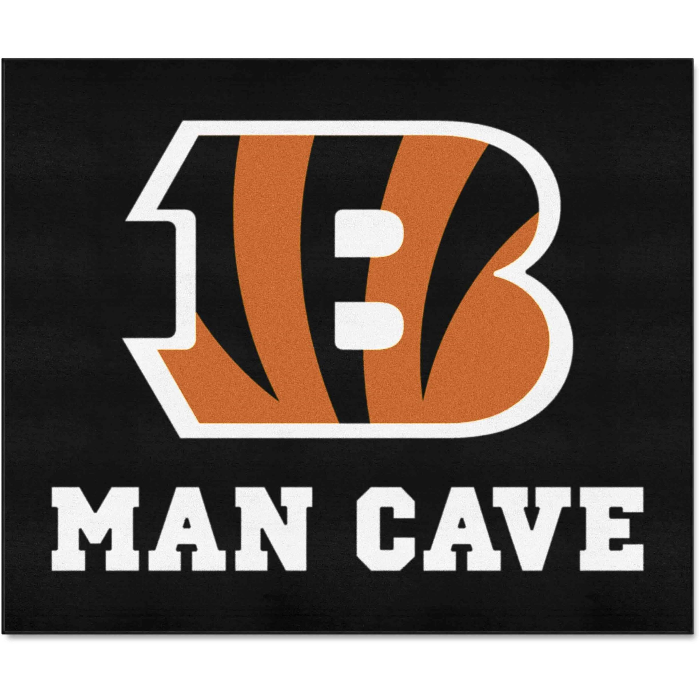 FANMATS 14287 Cincinnati Bengals Man Cave Tailgater Rug - 5ft. x 6ft. Sports Fan Area Rug, Home Decor Rug and Tailgating Mat