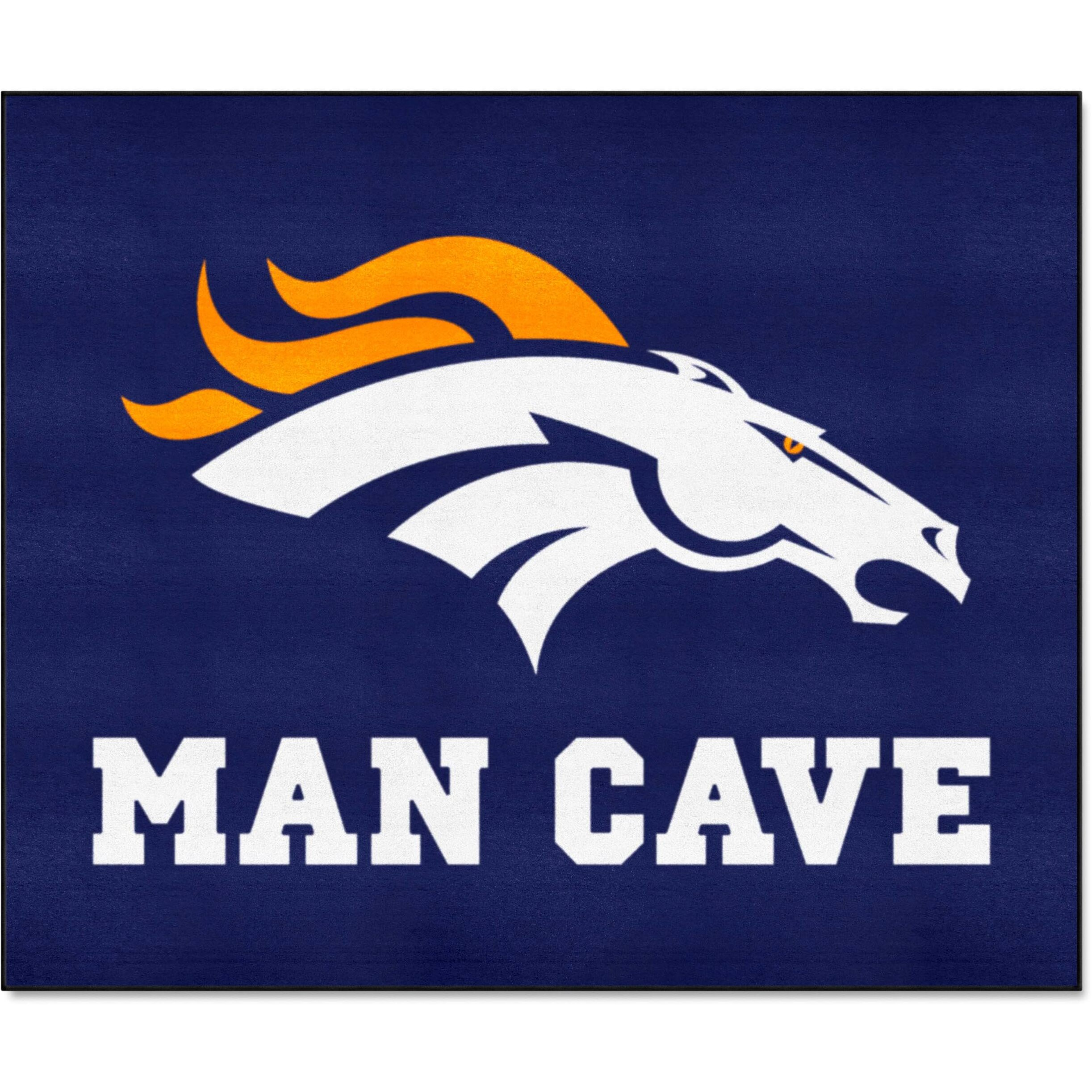 FANMATS 14299 Denver Broncos Man Cave Tailgater Rug - 5ft. x 6ft. Sports Fan Area Rug, Home Decor Rug and Tailgating Mat