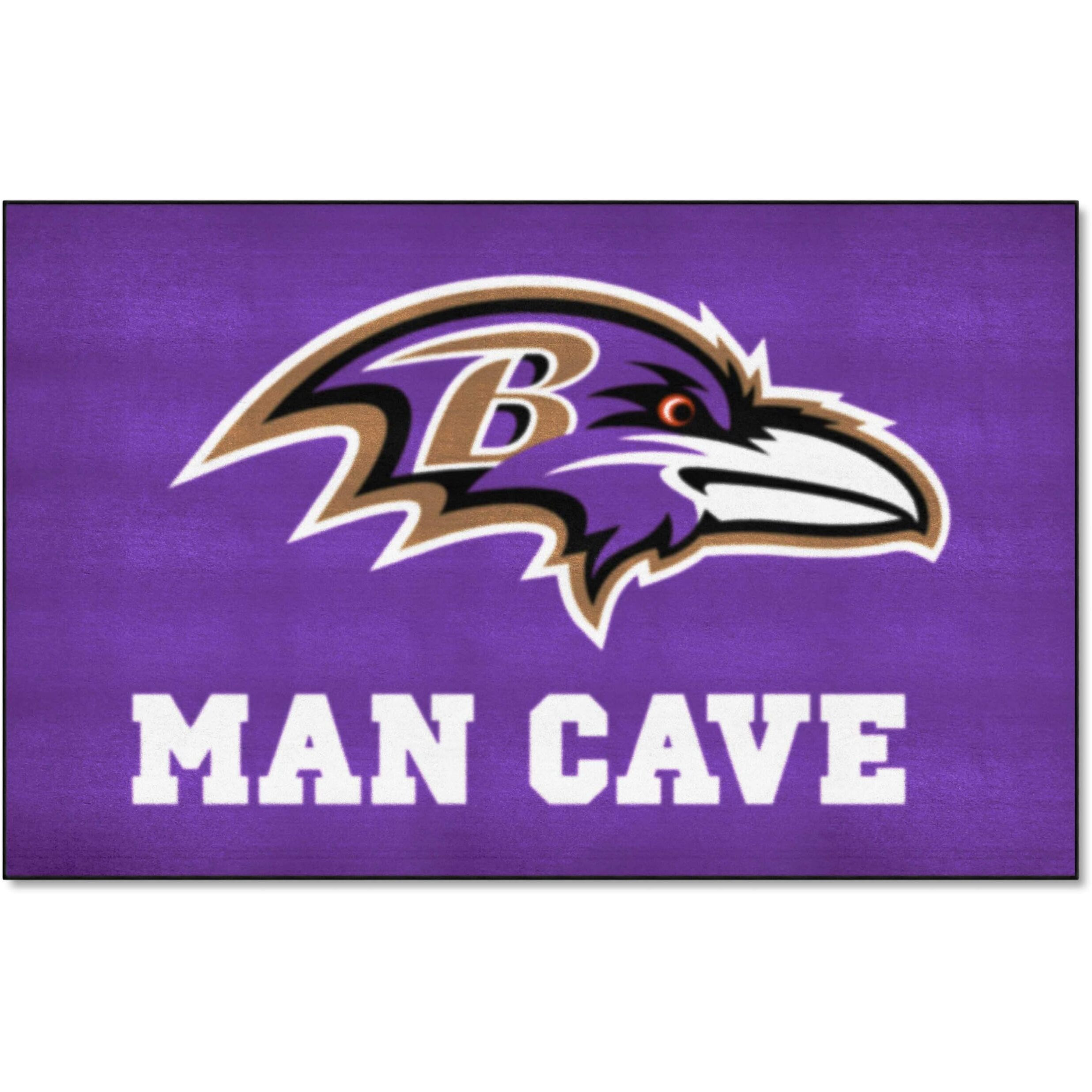 FANMATS 14270 Baltimore Ravens Man Cave UltiMat Rug - 5ft. x 8ft. | Sports Fan Area Rug, Home Decor Rug and Tailgating Mat