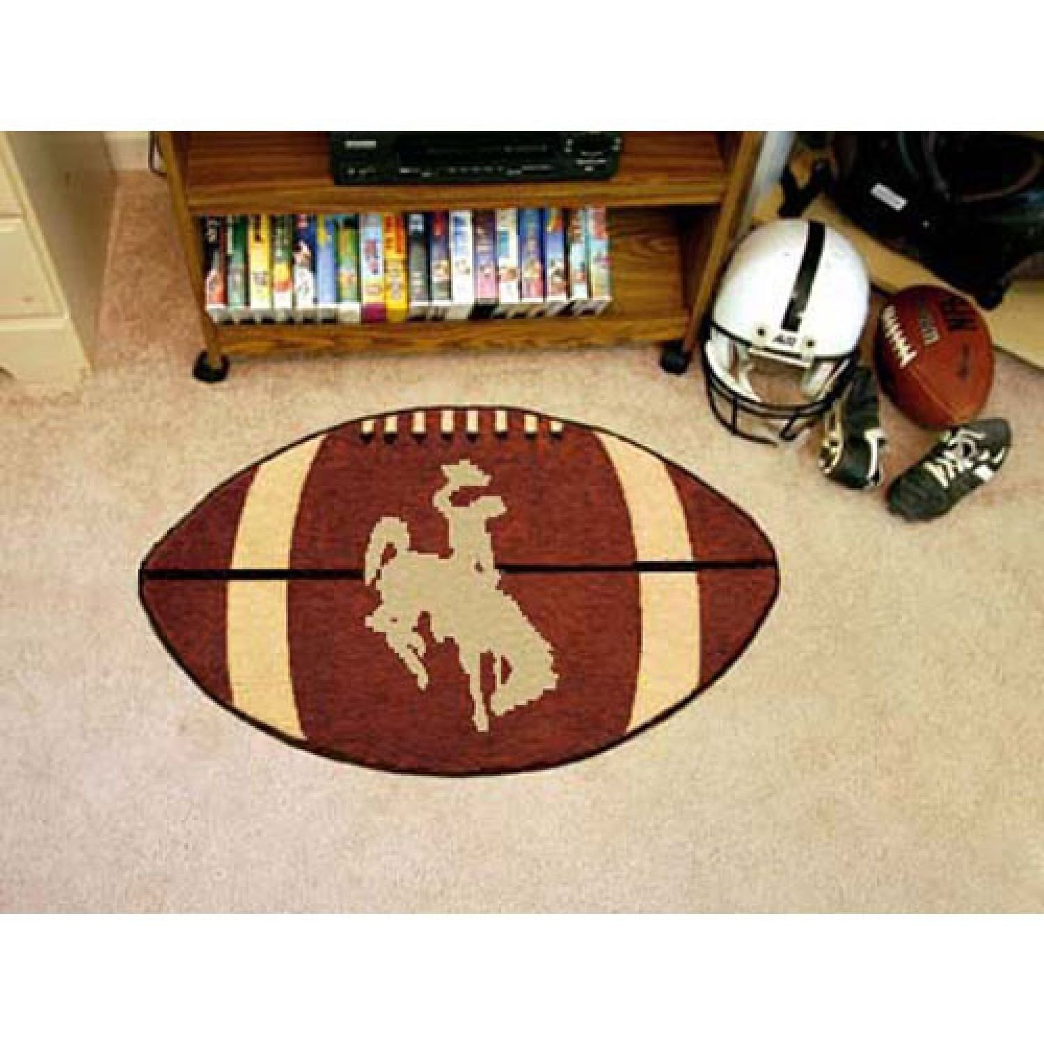 Wyoming Football Rug 20.5 x32.5