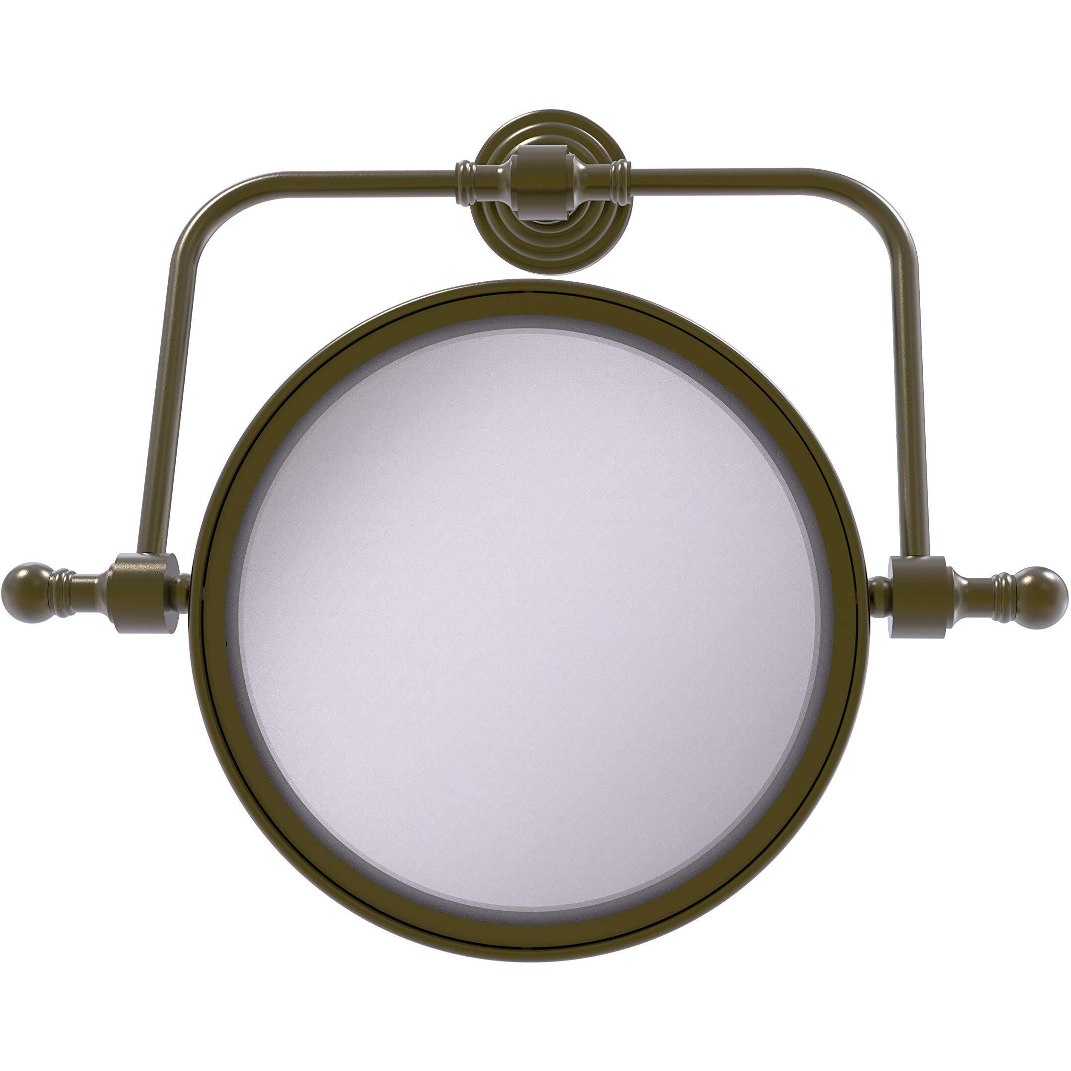 Allied Brass RWM-4/5X Retro Wave Collection Wall Mounted Swivel 8 Inch Diameter with 5X Magnification Make-Up Mirror, Antique Brass