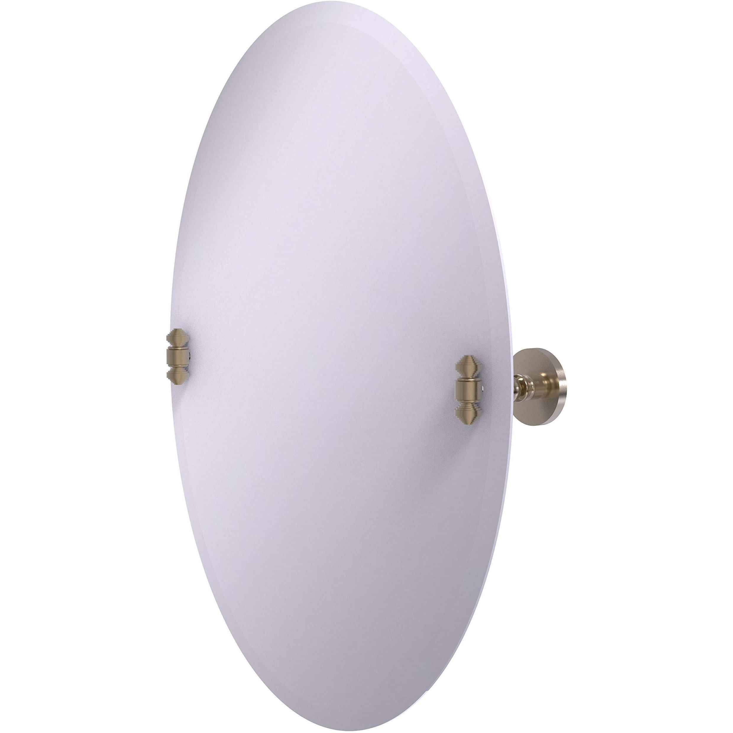 Allied Brass SB-91 Frameless Oval Tilt Beveled Edge Wall Mirror, Antique Peter