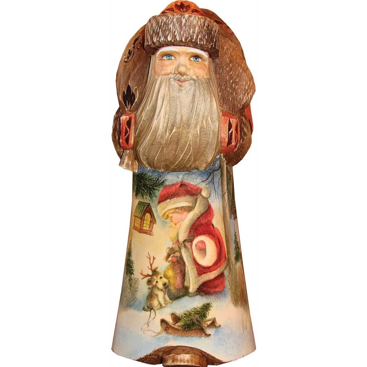 Christmas Fun Santa, Woodcarved Figurine by G.DeBrekht 291717