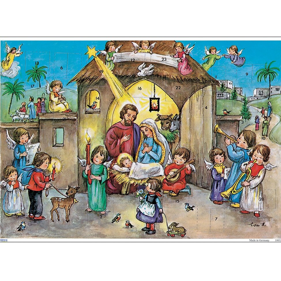 Alexander Taron 10032 Korsch Advent - Nativity Scene - 8  H x 11.5  W x .1  D, Gray