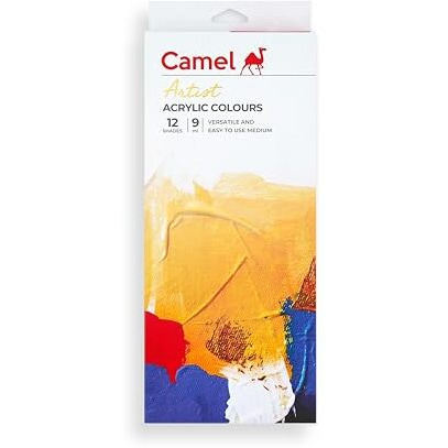 Camel Camlin Kokuyo Acrylic Color Box - 9ml Tubes, 12 Shades