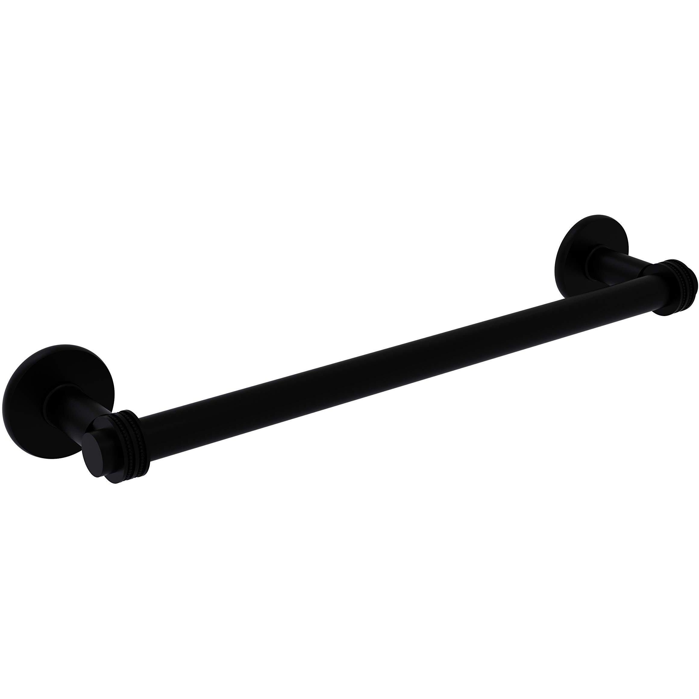 Allied Brass 2051D/18-BKM Continental Collection 18 Inch Dotted Detail Towel Bar, 18-Inch, Matte Black