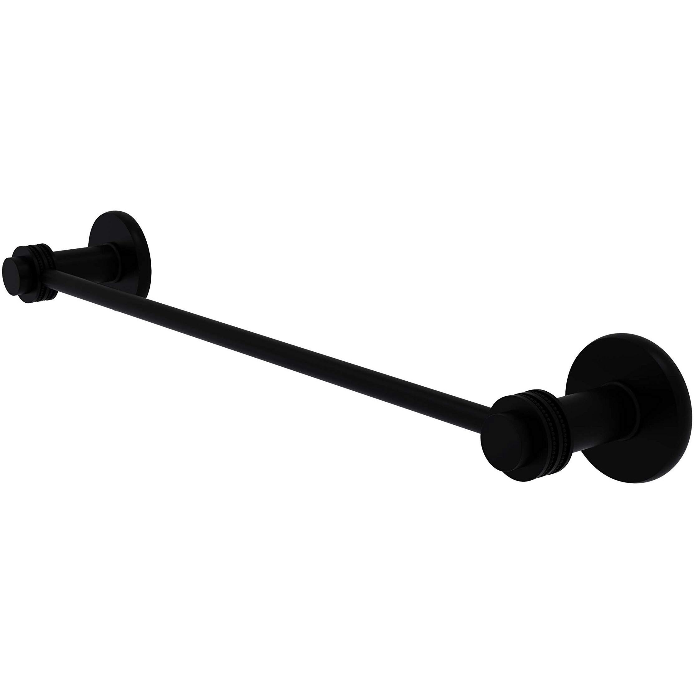 Allied Brass 931D/24-BKM Mercury Collection 24 Inch Dotted Accent Towel Bar, 24-Inch, Matte Black