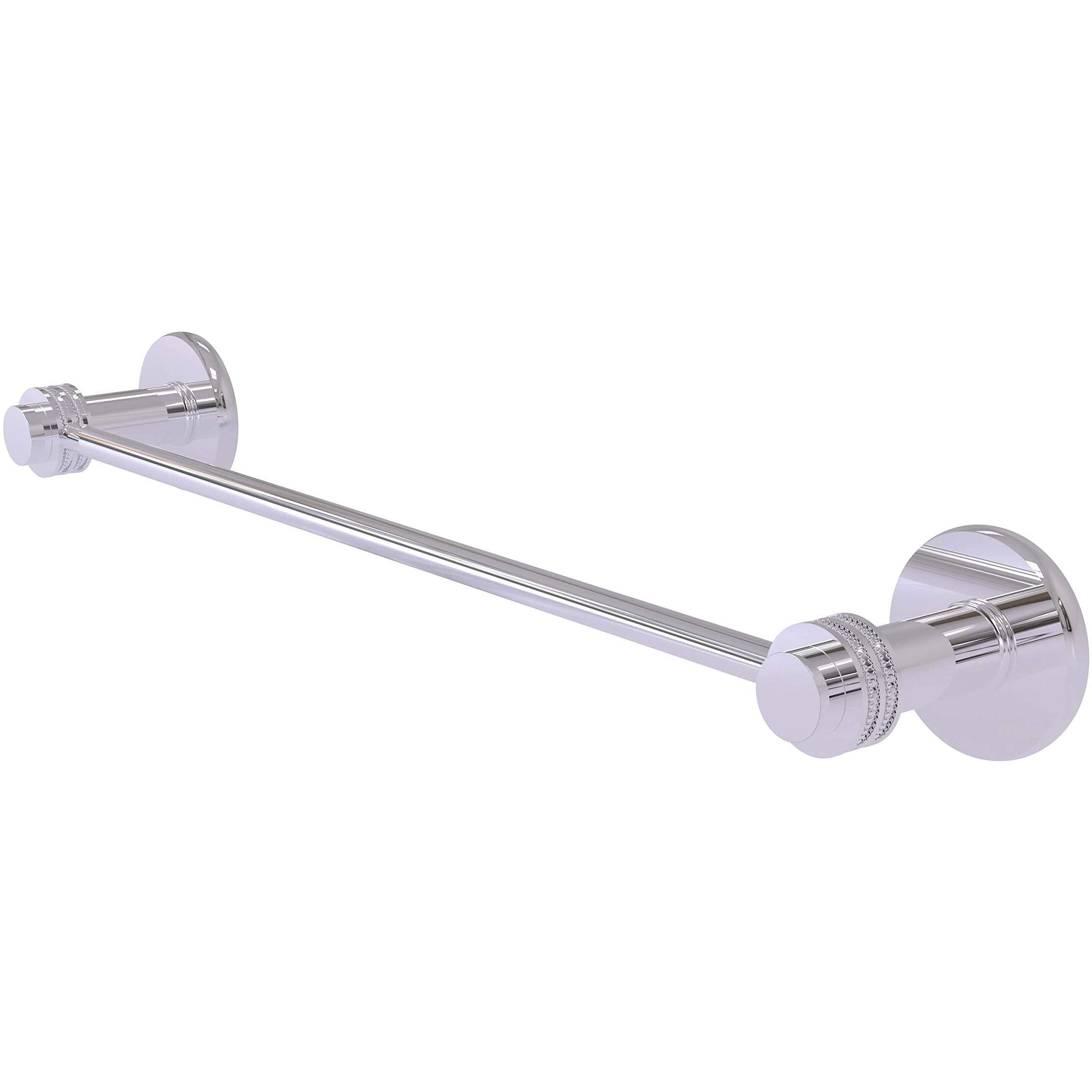 Allied Brass 931D/30-PC Mercury Collection 30 Inch Dotted Accent Towel Bar, 30-Inch, Polished Chrome