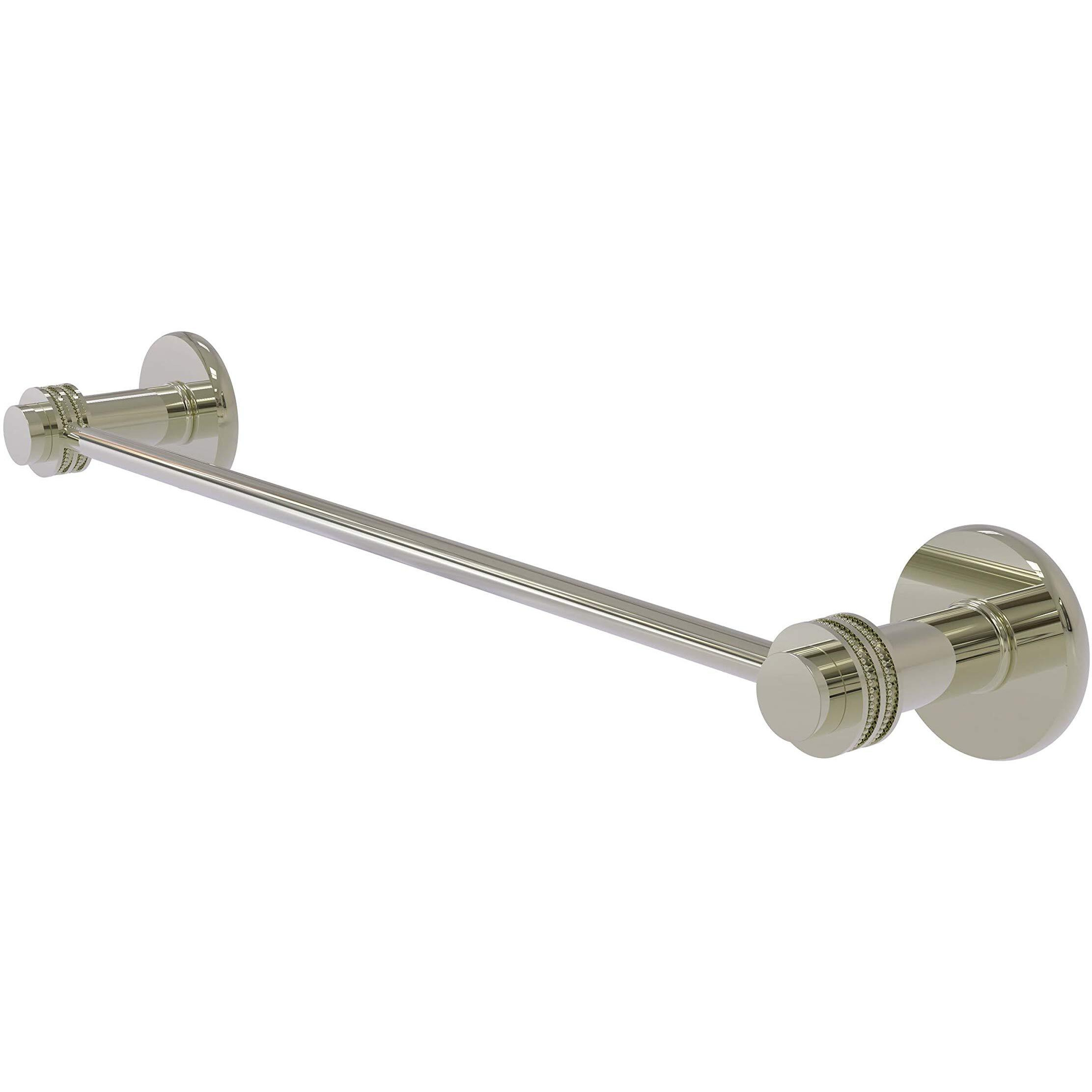 Allied Brass 931D/36-PNI Mercury Collection 36 Inch Dotted Accent Towel Bar, 36-Inch, Polished Nickel