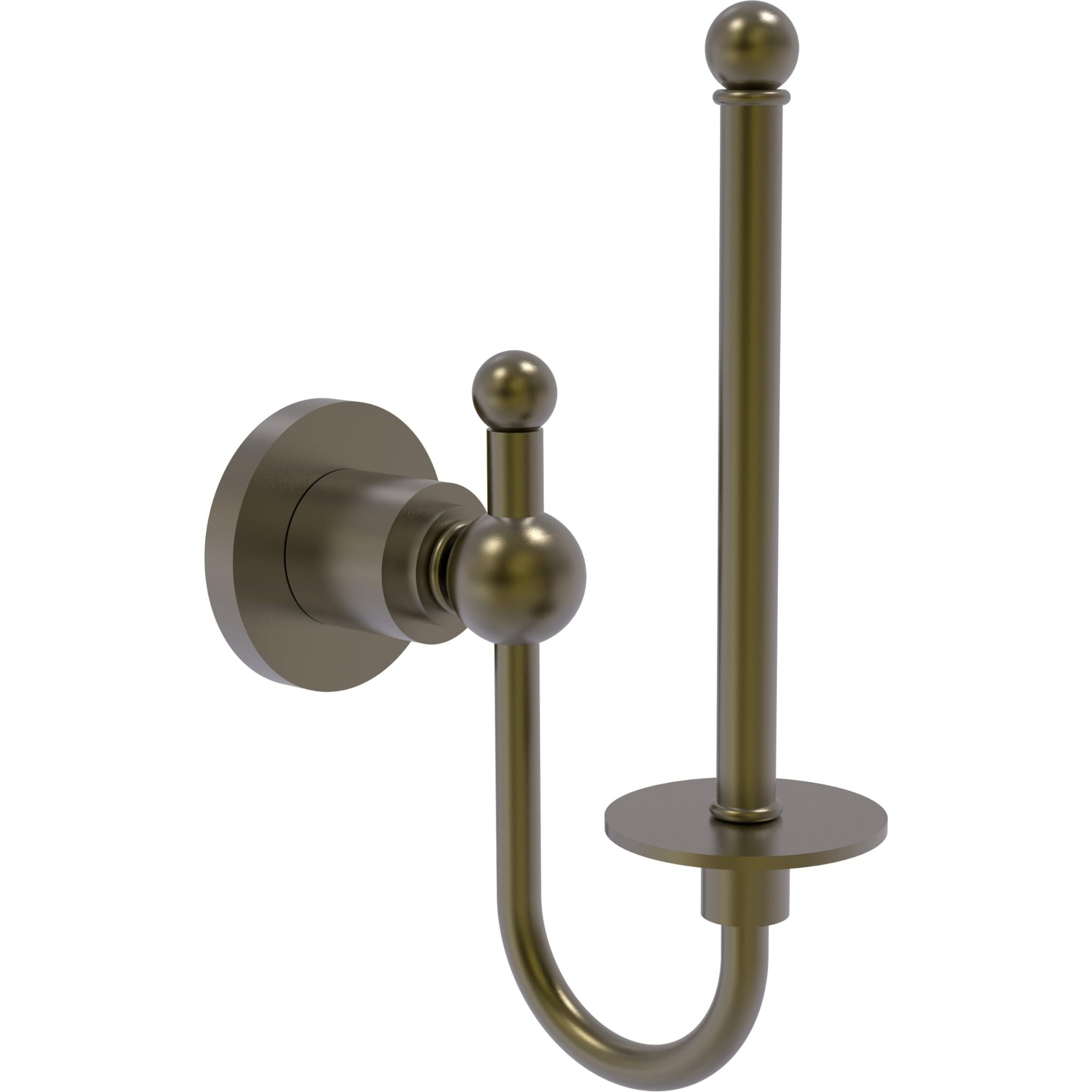 Allied Brass AP-24U-ABR Astor Place Collection Upright Tissue Toilet Paper Holder, Antique Brass