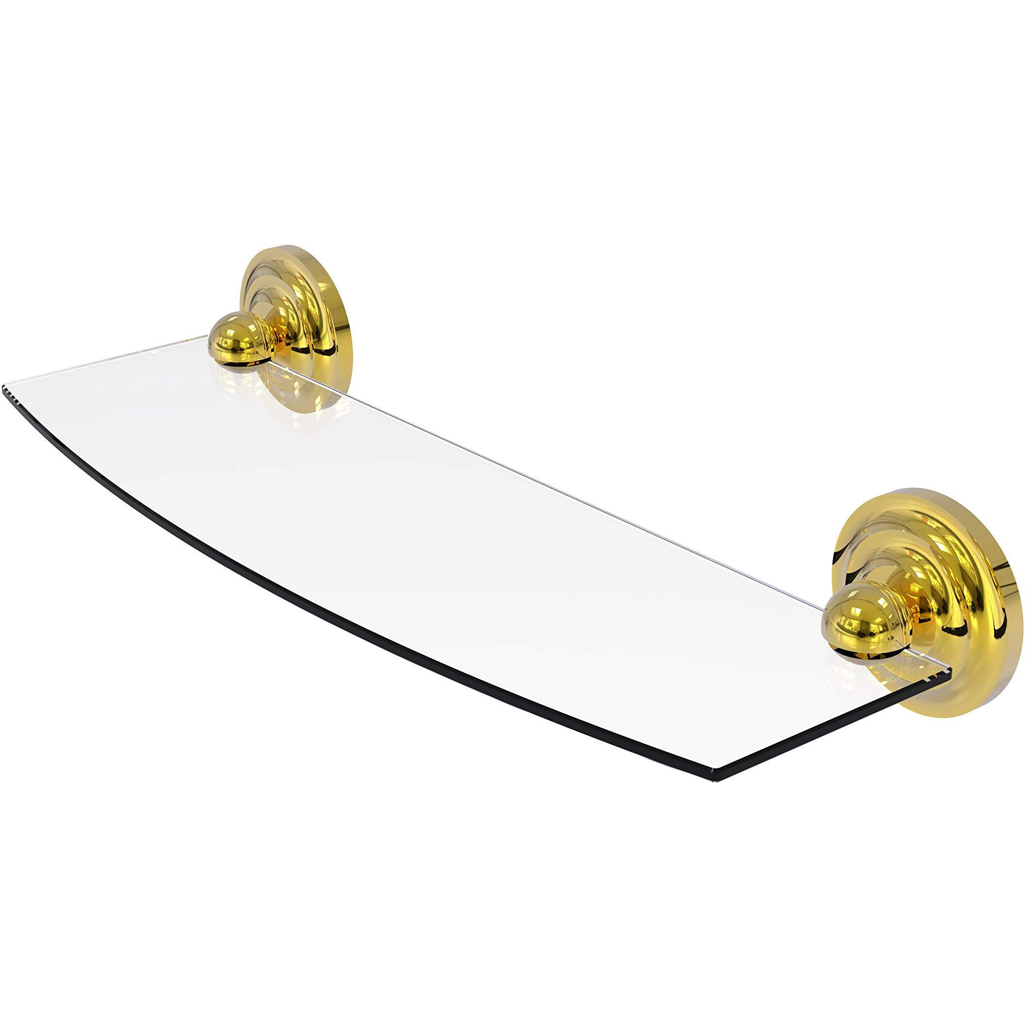 Allied Brass R-33/18-PB R 33 Regal Collection Inch Glass Shelf, 18 Inch, Polished Brass