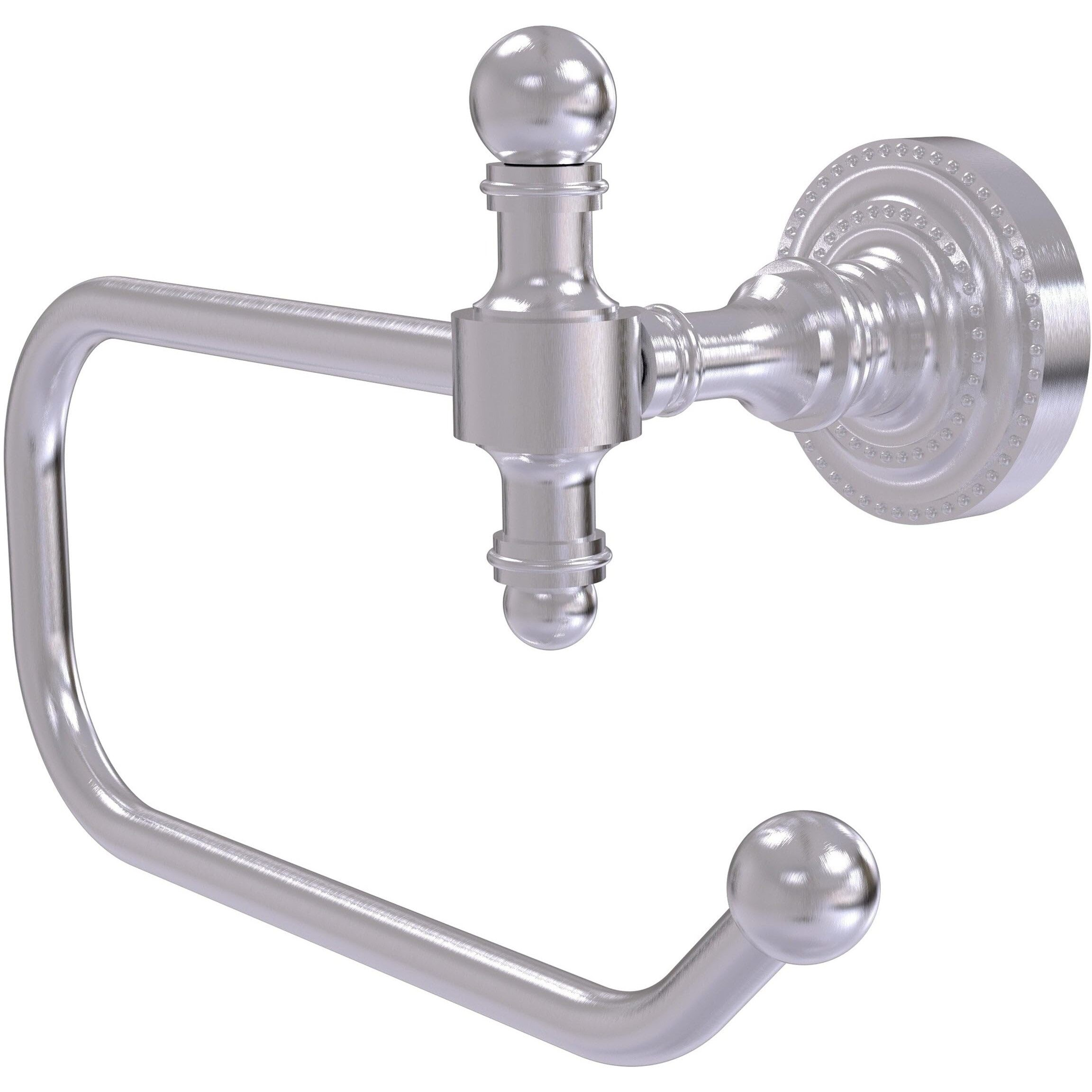 Allied Brass RD-24E-SCH Retro Dot Collection European Style Tissue Toilet Paper Holder, Satin Chrome