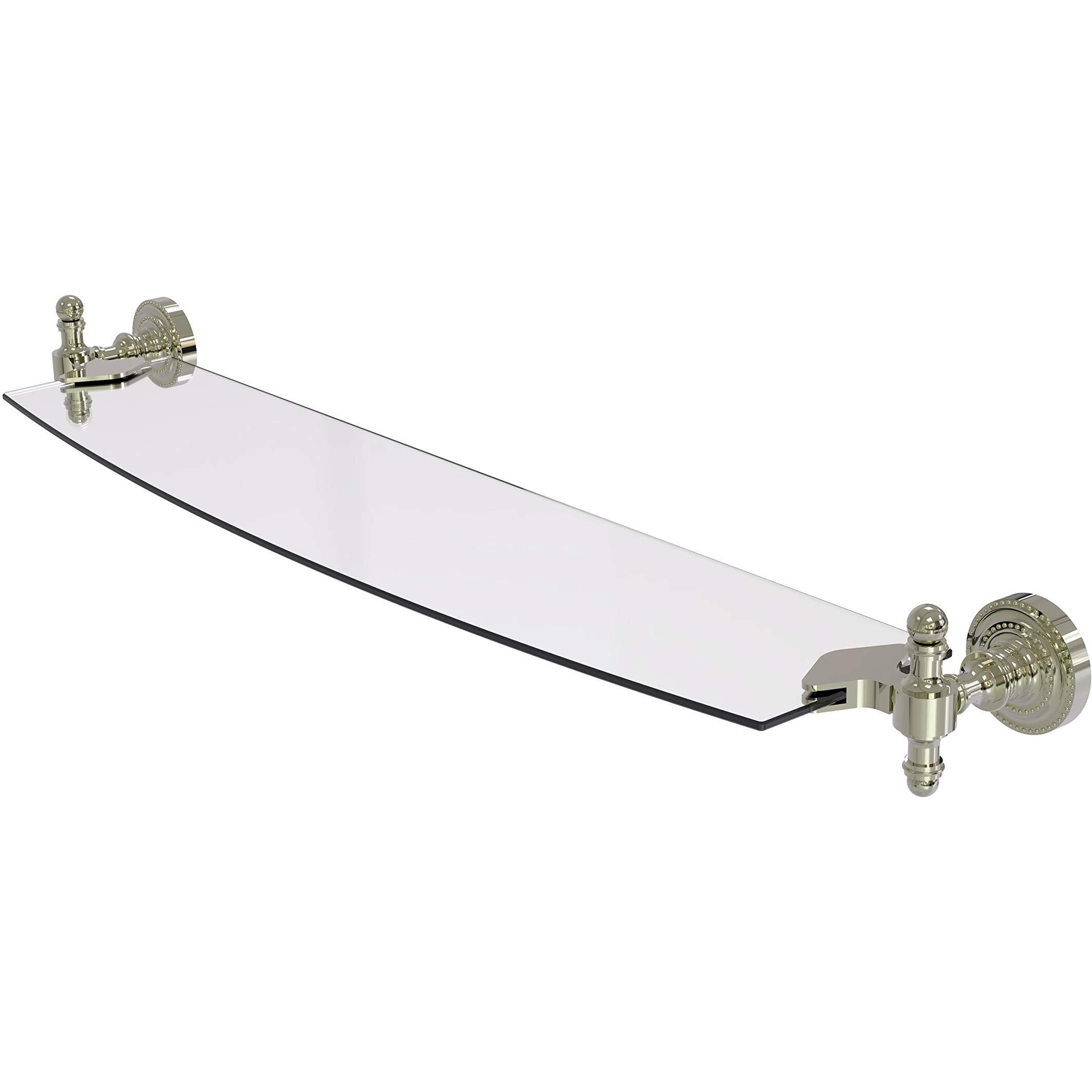 Allied Brass RD-33/24-PNI Rd 33 24 Retro Dot Inch Glass Shelf, 24 Inch, Polished Nickel