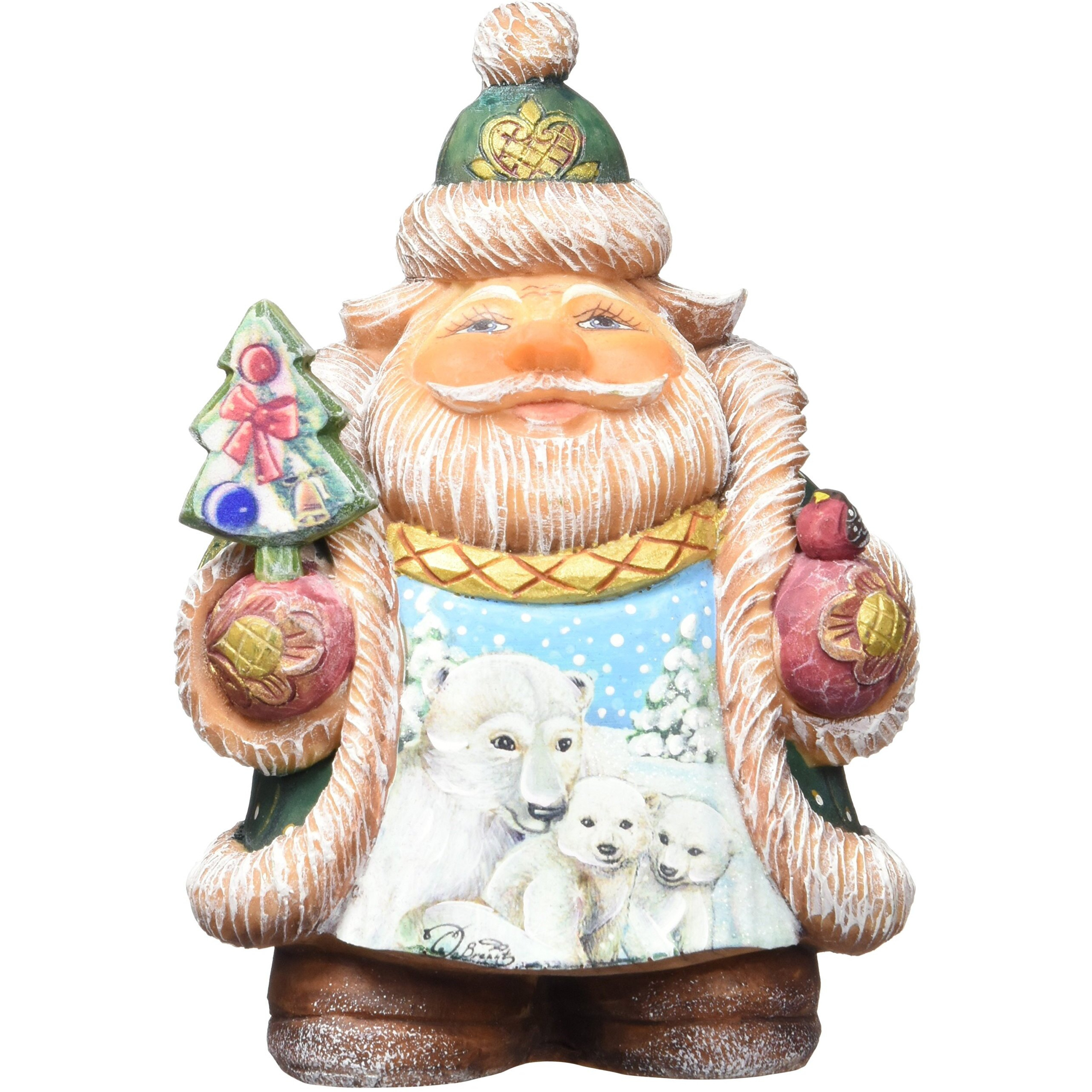 Scenic Santa ith Polar Bear and Cubs Figurine by G.DeBrekht 533422