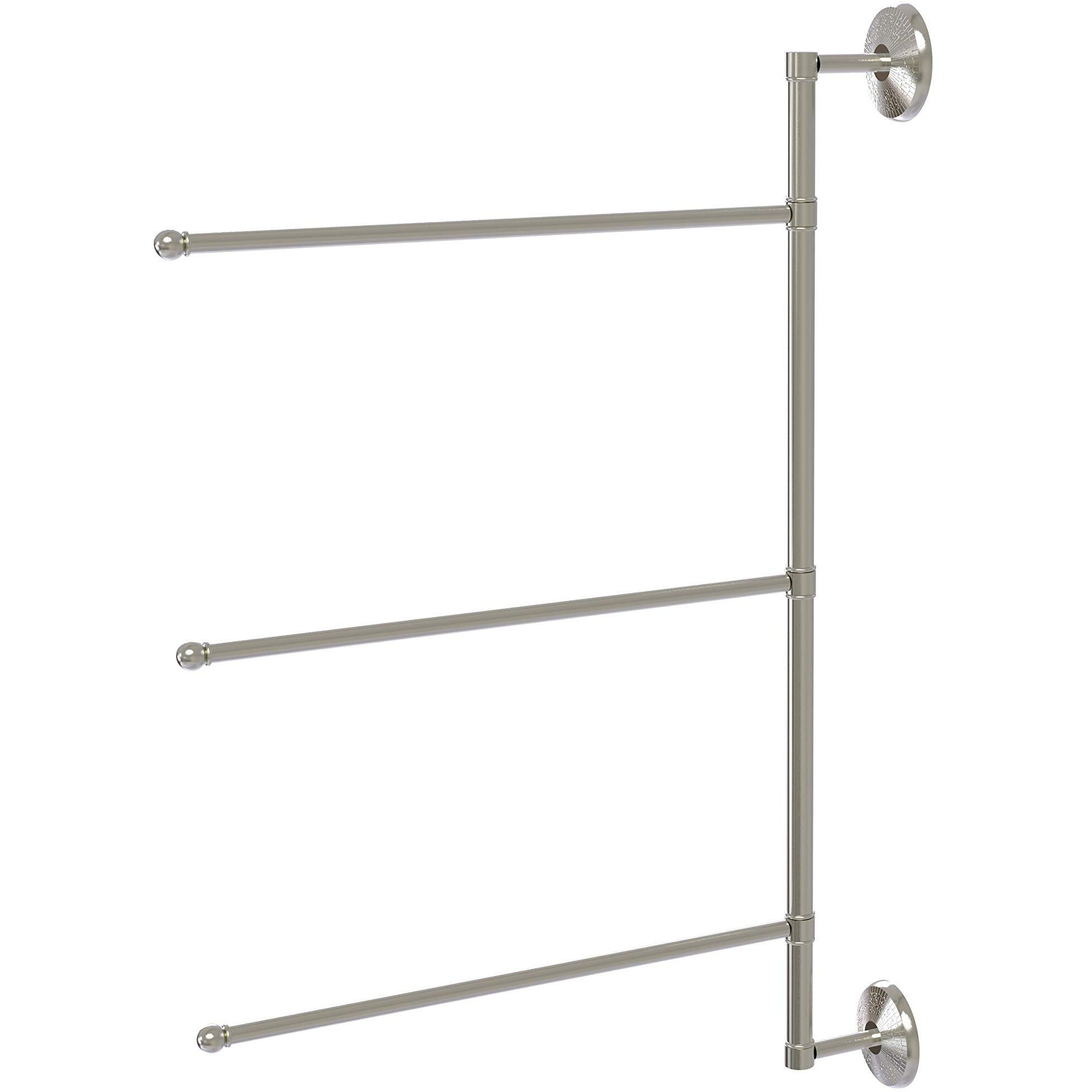 Allied Brass PMC-27/3/16/28 Prestige Monte Carlo Collection 3 Swing Arm 28 Inch Vertical Towel Bar, 28 , Satin Nickel