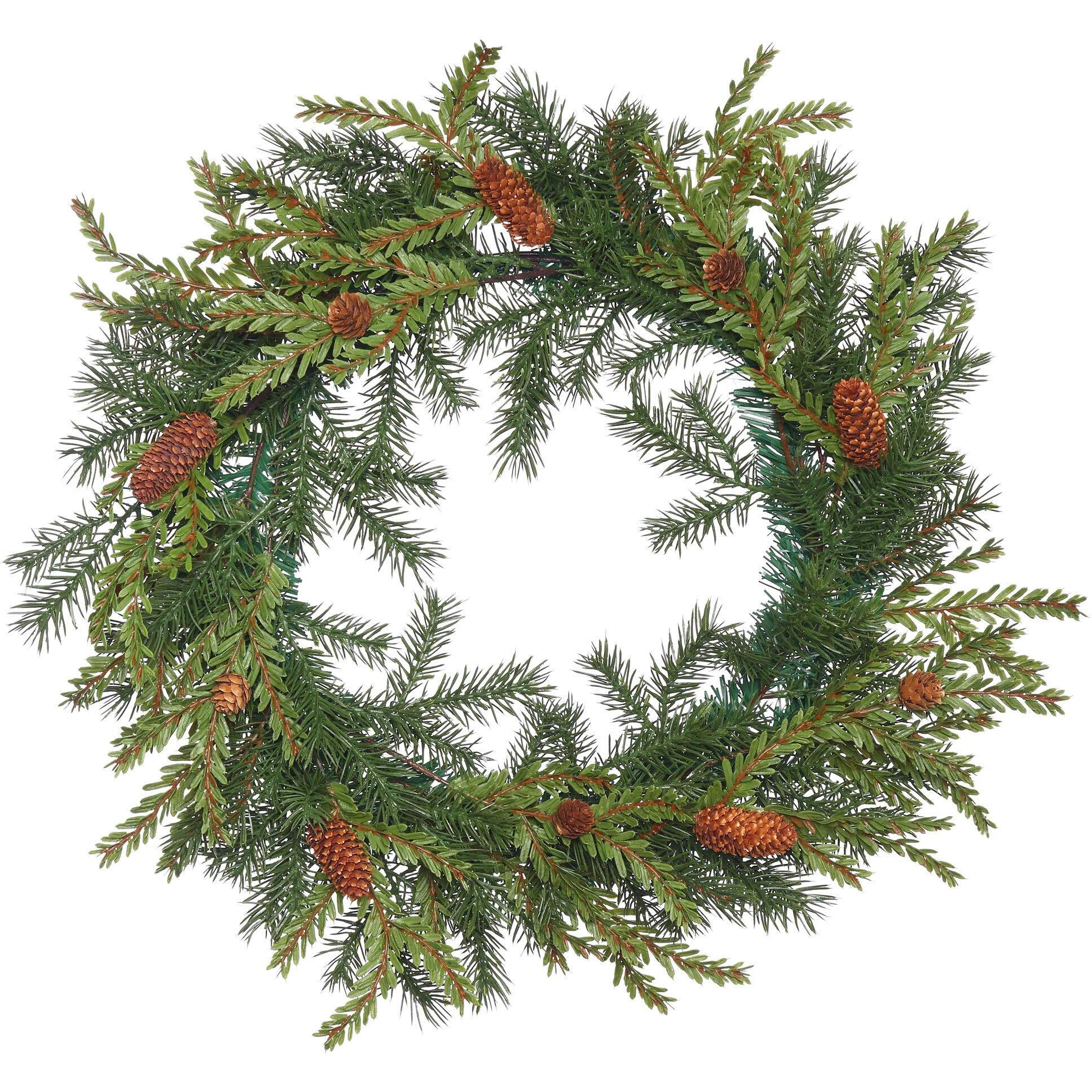 Vickerman 20  Hemlock-Angel Pine Artificial Christmas Wreath, Unlit - Faux Pine Christmas Wreath - Indoor Seasonal Home Decor