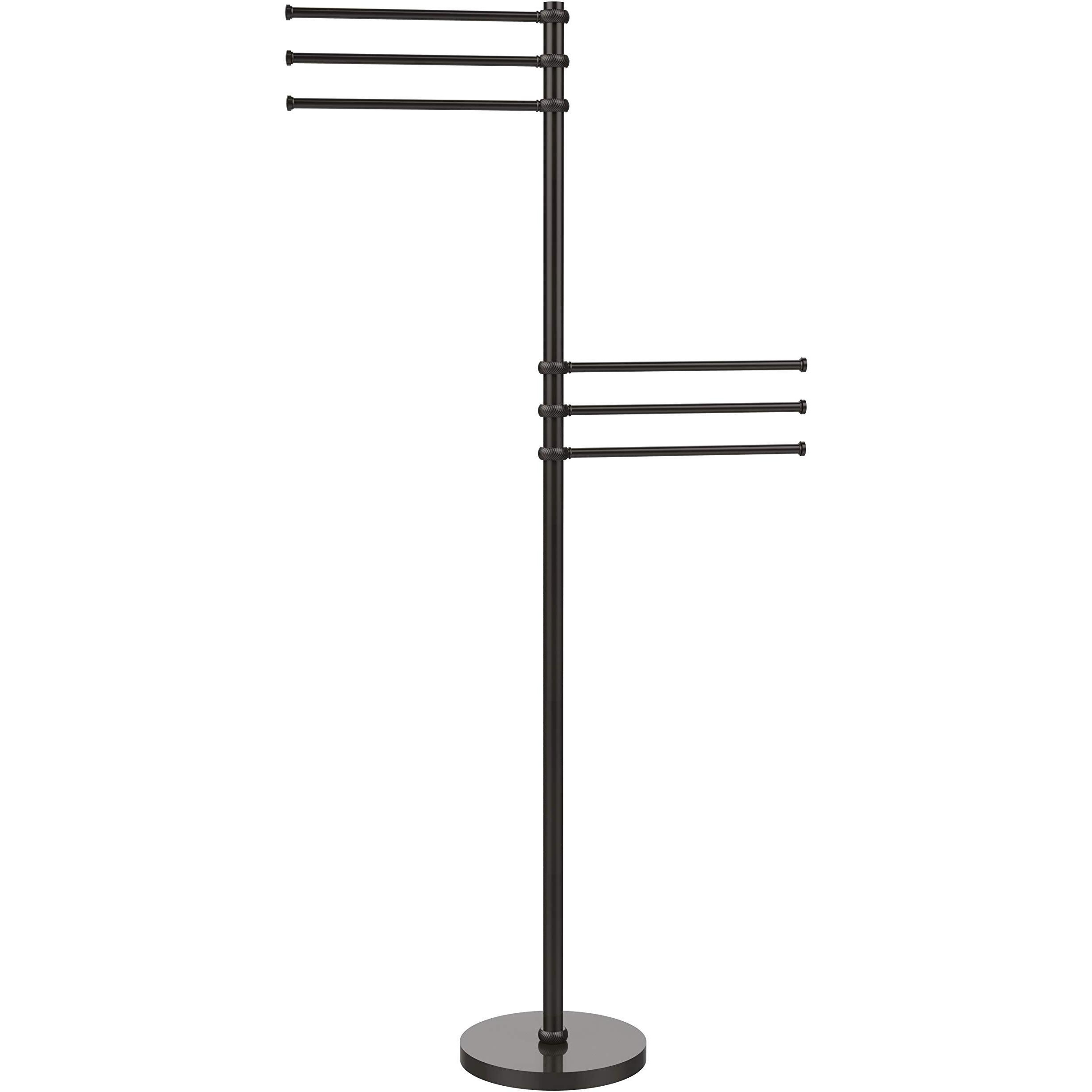 Allied Brass TS-50T-ORB 6 Pivoting 12 Inch Arms Towel Stand, Oil Rubbed Bronze