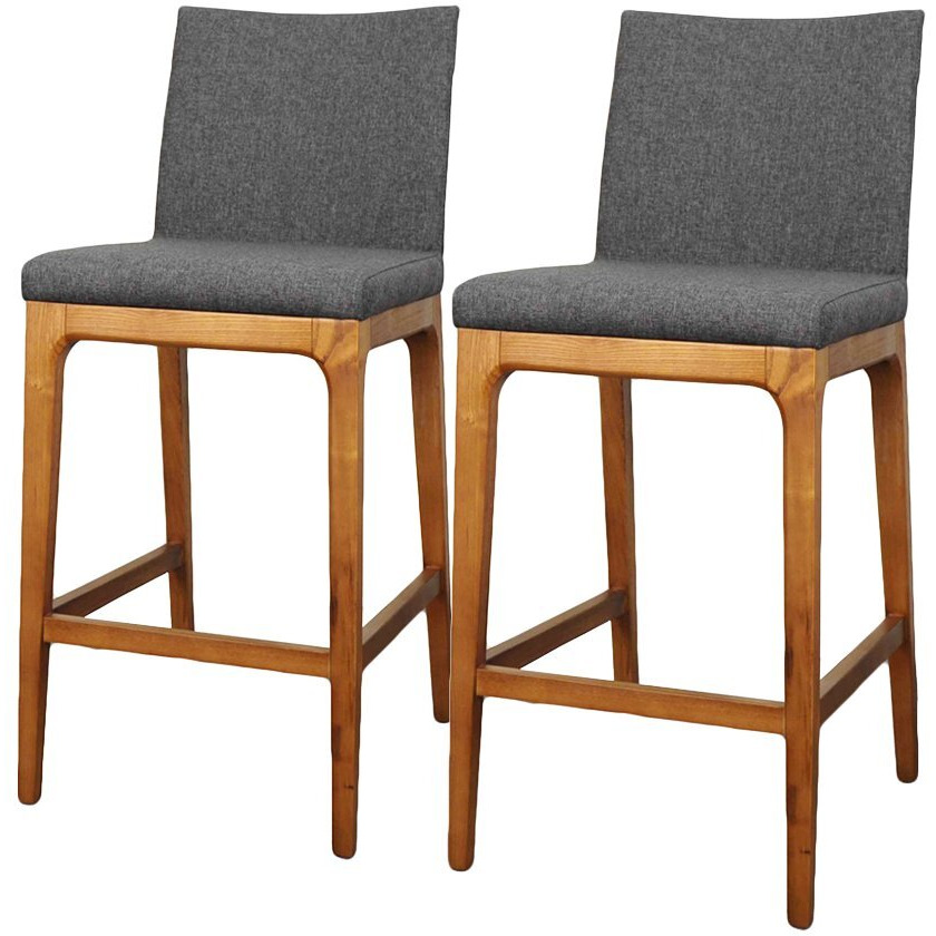 Ne Pacific Direct Devon Fabric Counter, Set of 2 Bar & Counter Stools, Night Shade