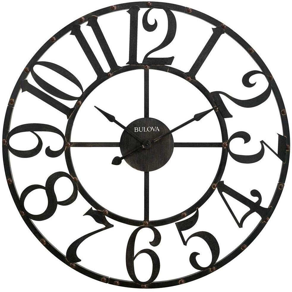 Bulova C4821 Oversize Gabriel Wall Clock, Rustic Bron