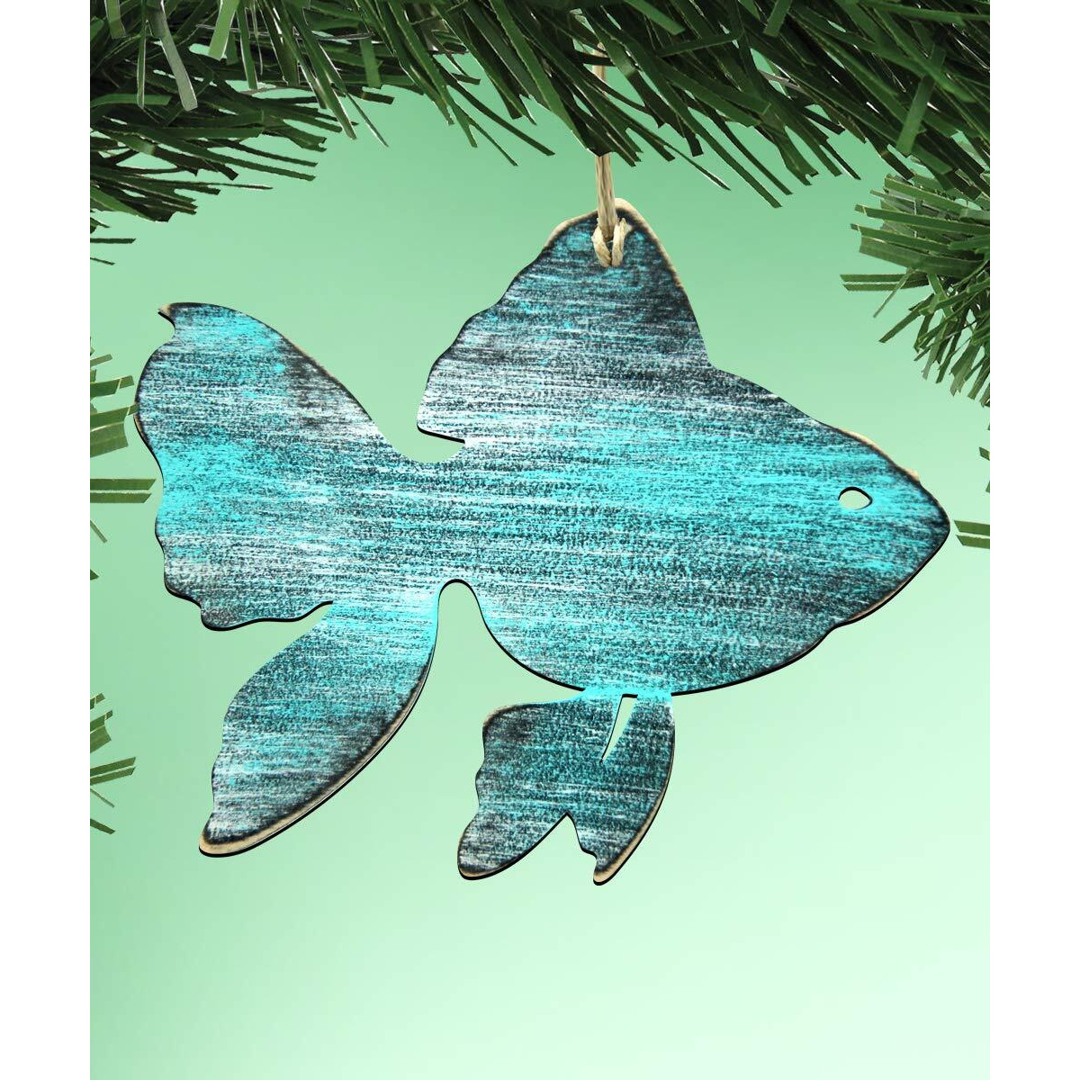 aMonogram Art Unlimited 99534-O Gold Fish Wooden Ornament, 3 Pack