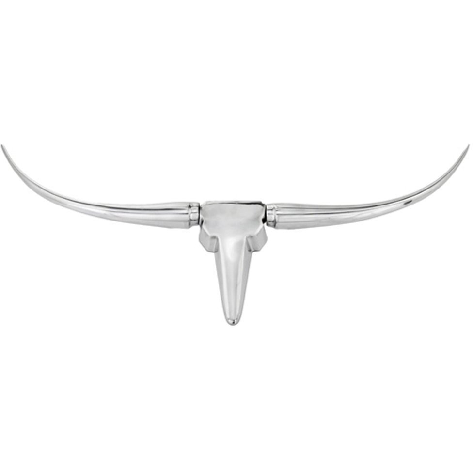 Modern Day Accents 8736 Tauro Long Horn Wall Bust, Silver, Western Room Decor, Living Room, Home, Office, Bedroom, Cowboy Decor, Bull Horns Hanging Decor, 38L