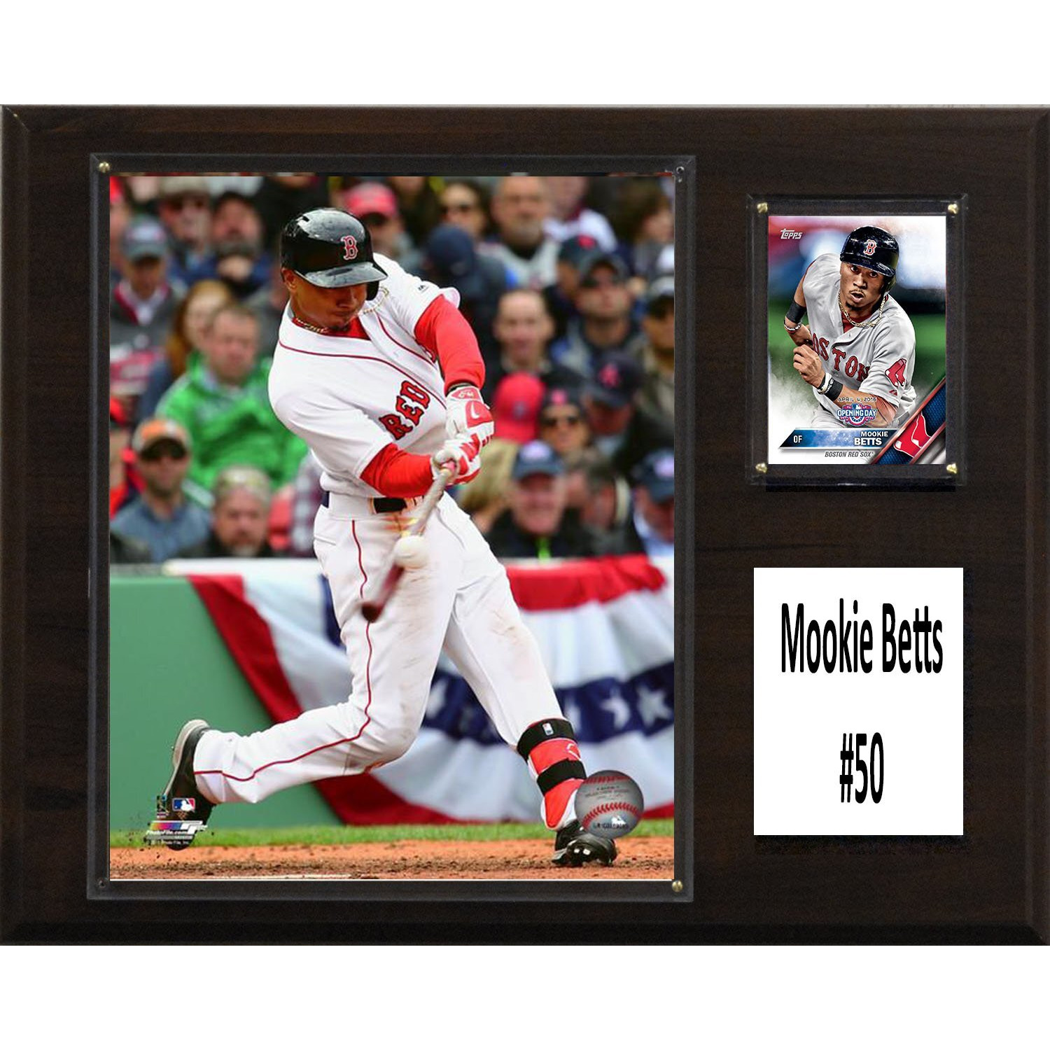 C&I Collectables MLB Boston Red Sox Mookie Betts Player Plaque, Brown, 12  x 15