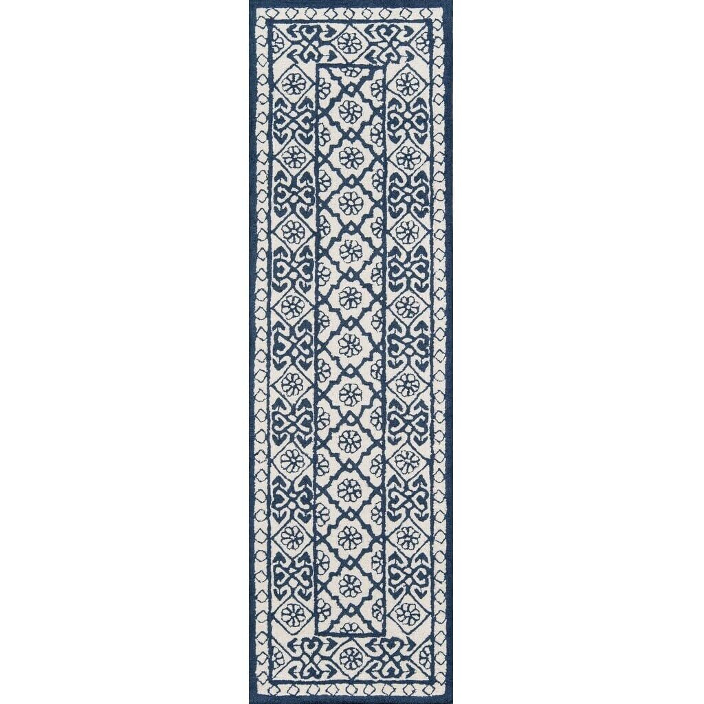 Momeni Rugs Newport Collection Area Rug 2'3  x 8'0  Runner Blue