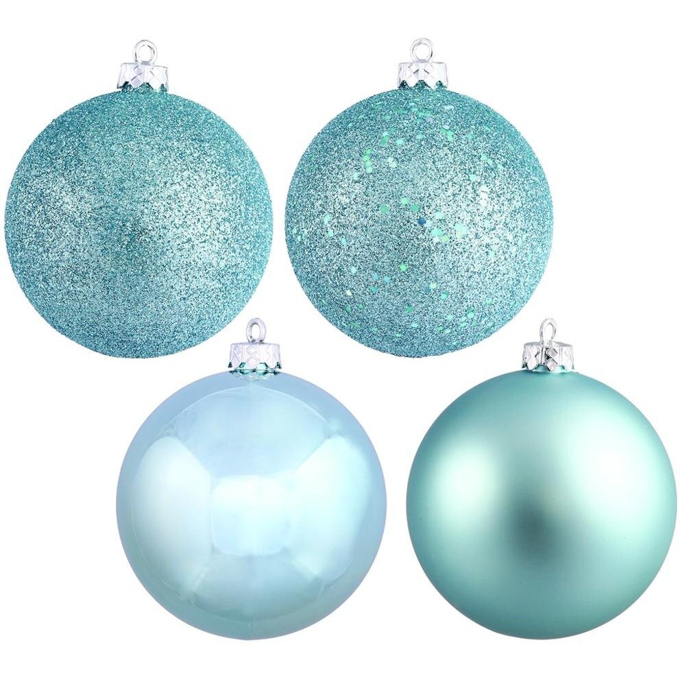 Vickerman 212929 - 1.6  Baby Blue 4 Assorted Finishes Ball Christmas Tree Ornament (96 pack) (N595432A)