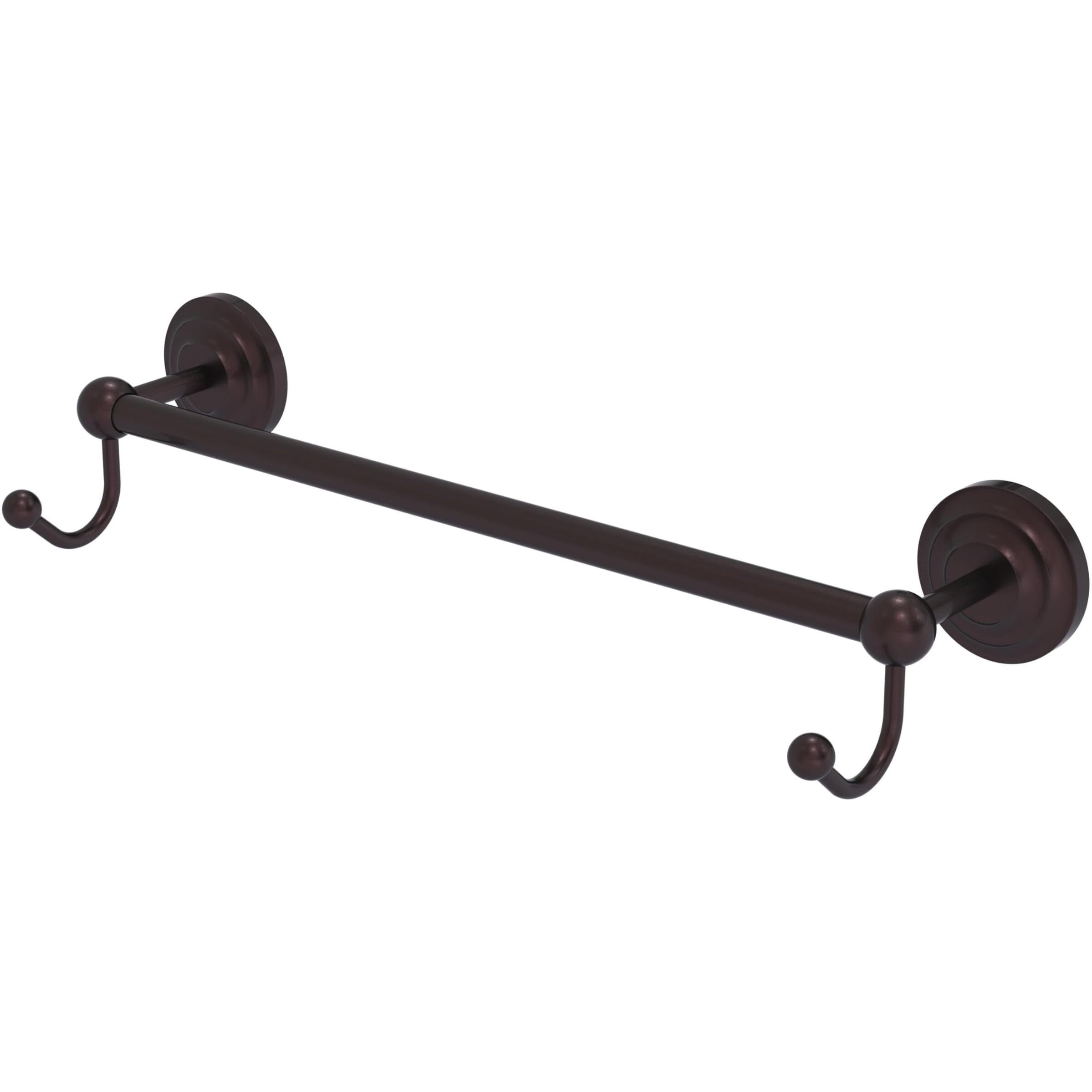 Allied Brass PQN-41-24-HK Prestige Que Collection 24 Inch Integrated Hooks Towel Bar, 24 , Antique Bronze