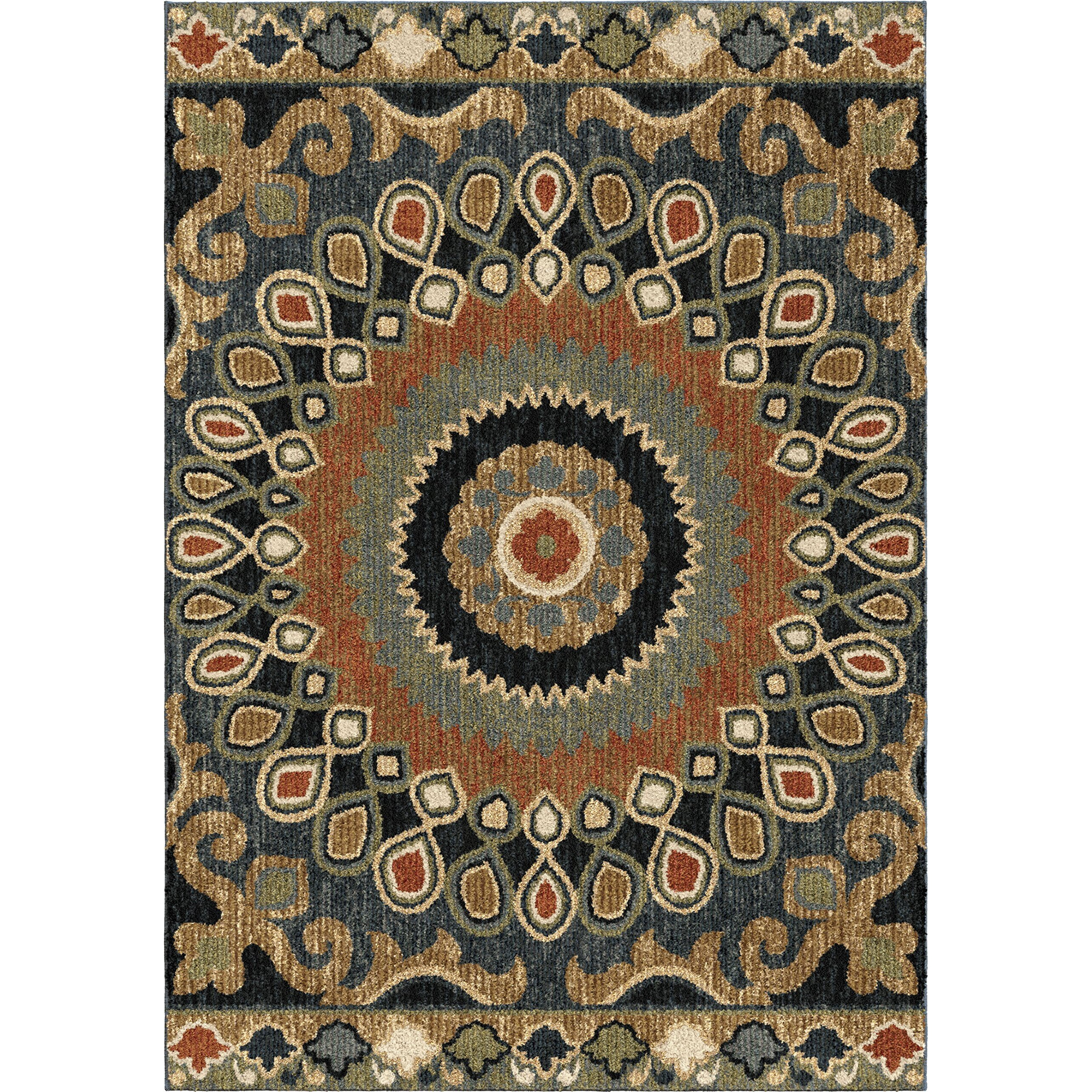 Next Generation Indo China Indoor Area Rug - 5'3  x 7'6  Multicolor, Transitional Abstract Design, Stain-Resistant, Easy to Clean, Durable Rug for Living Room, or Bedroom Home Decor