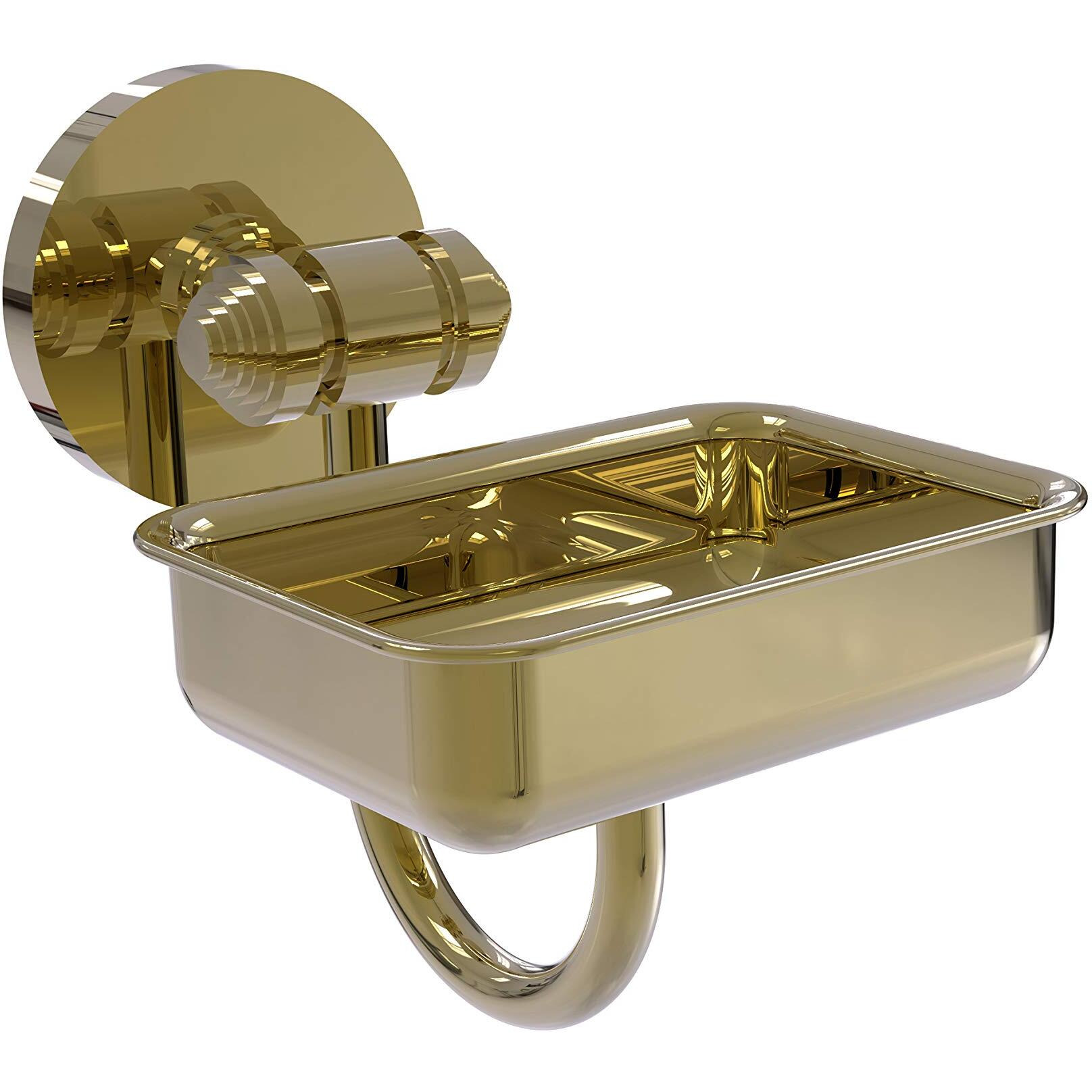 Allied Brass SB-32 South Beach Collection Wall Mounted Soap Dish, Unlacquered Brass