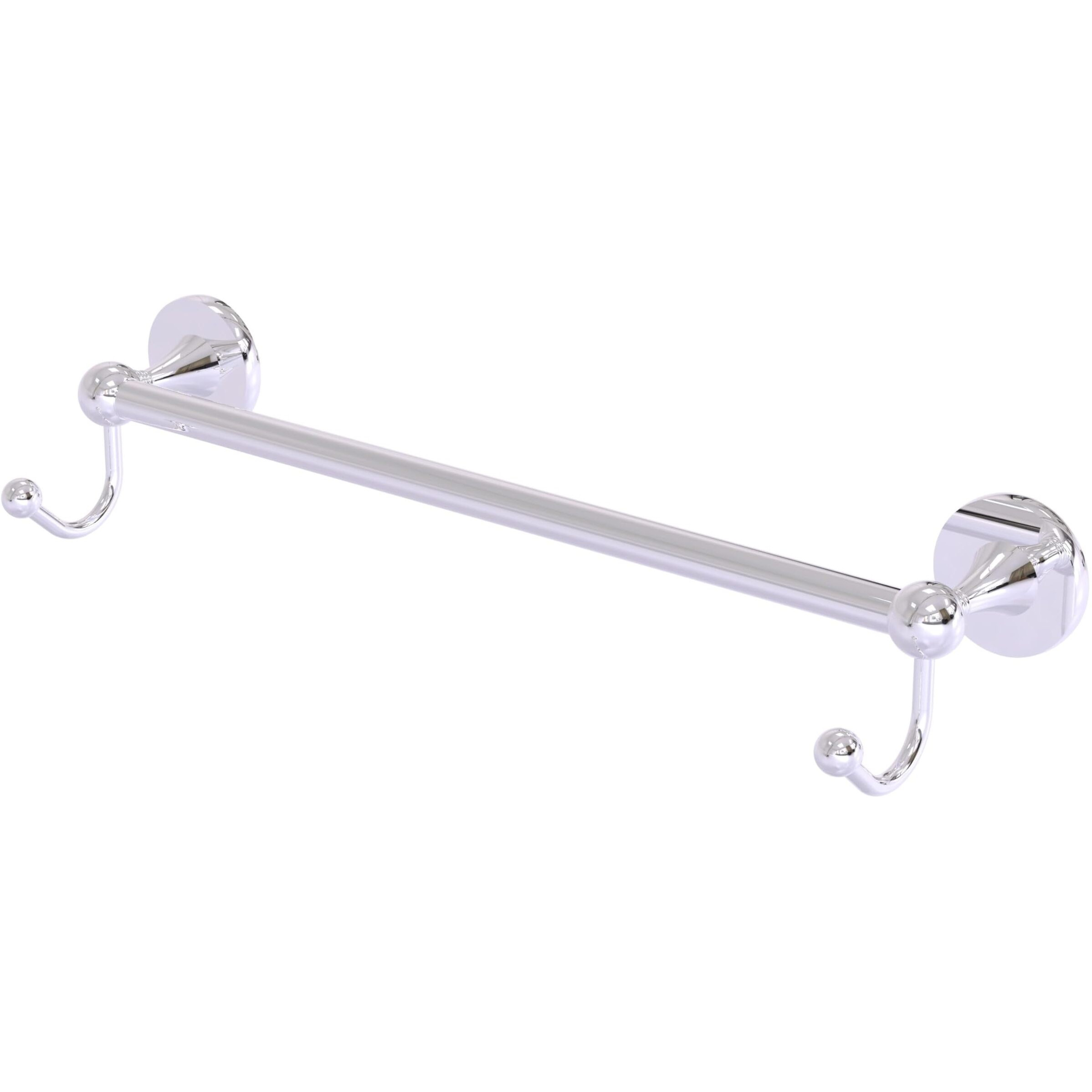 Allied Brass SL-41-24-HK Shadwell Collection 24 Inch Integrated Hooks Towel Bar, 24 , Polished Chrome