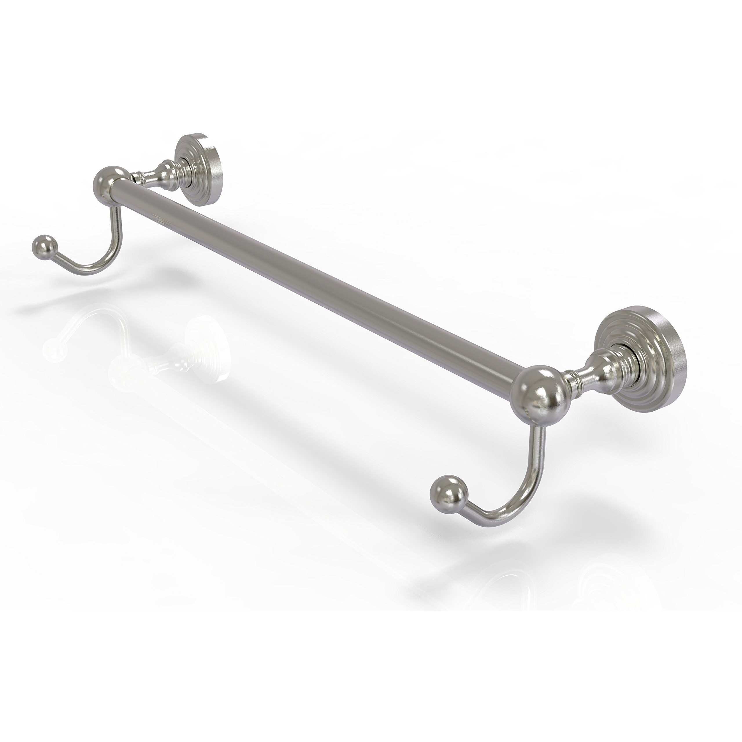 Allied Brass WP-41-36-HK Waverly Place Collection 36 Inch Integrated Hooks Towel Bar, 36 , Satin Nickel