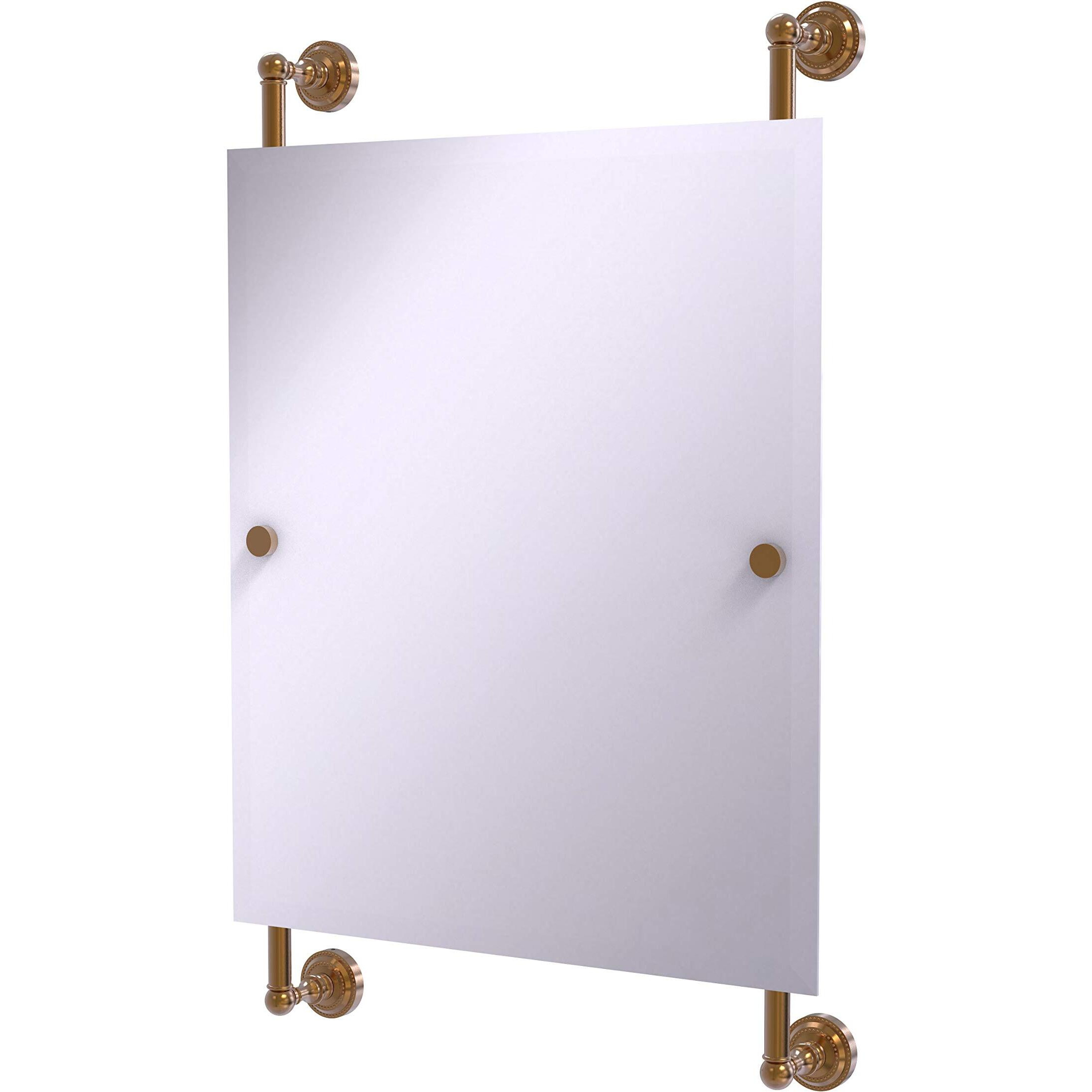 Allied Brass Dottingham Collection Rectangular Frameless Rail Mounted Wall Mirror, Brushed Bronze