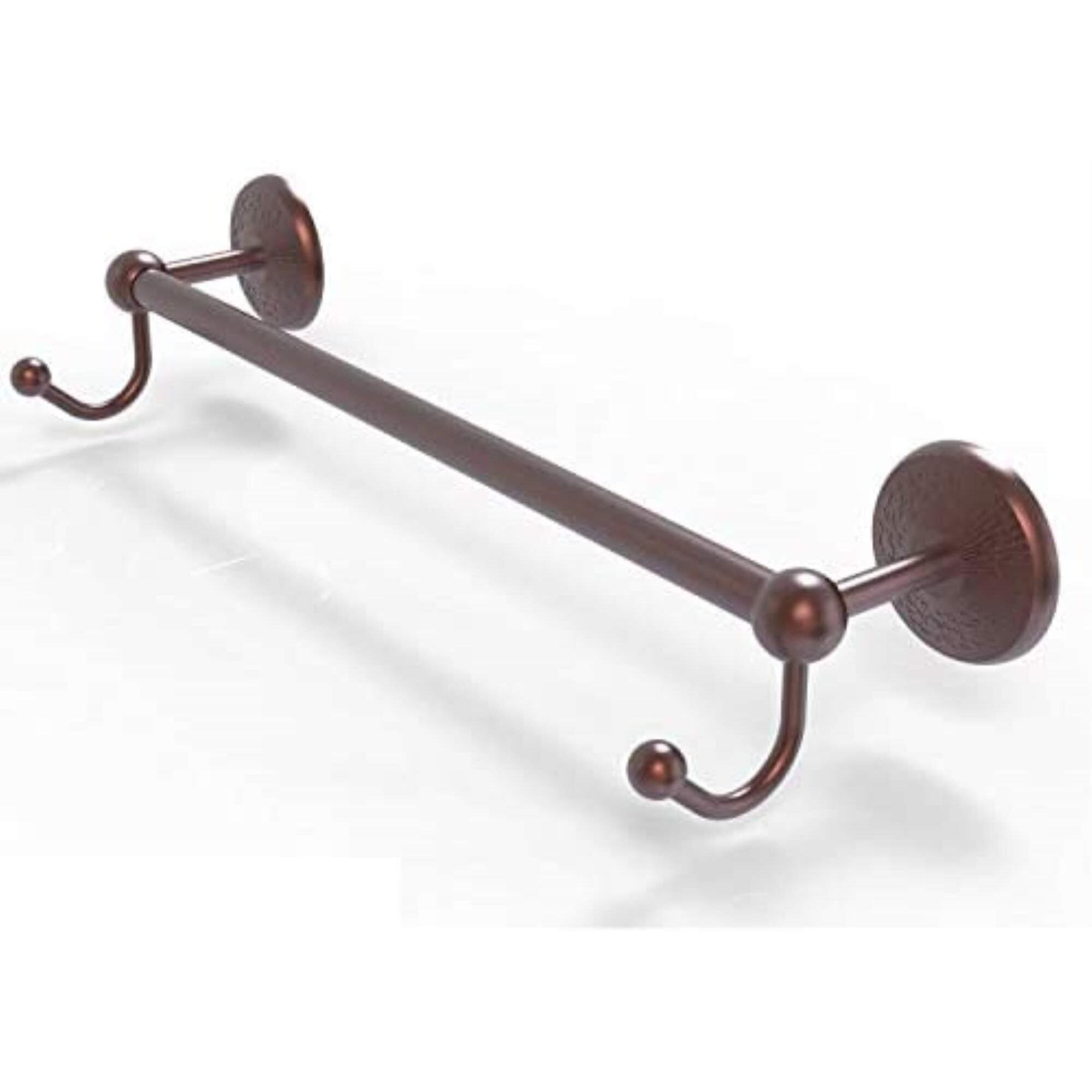 Allied Brass PMC-41-24-HK Prestige Monte Carlo Collection 24 Inch Integrated Hooks Towel Bar, 24 , Antique Copper