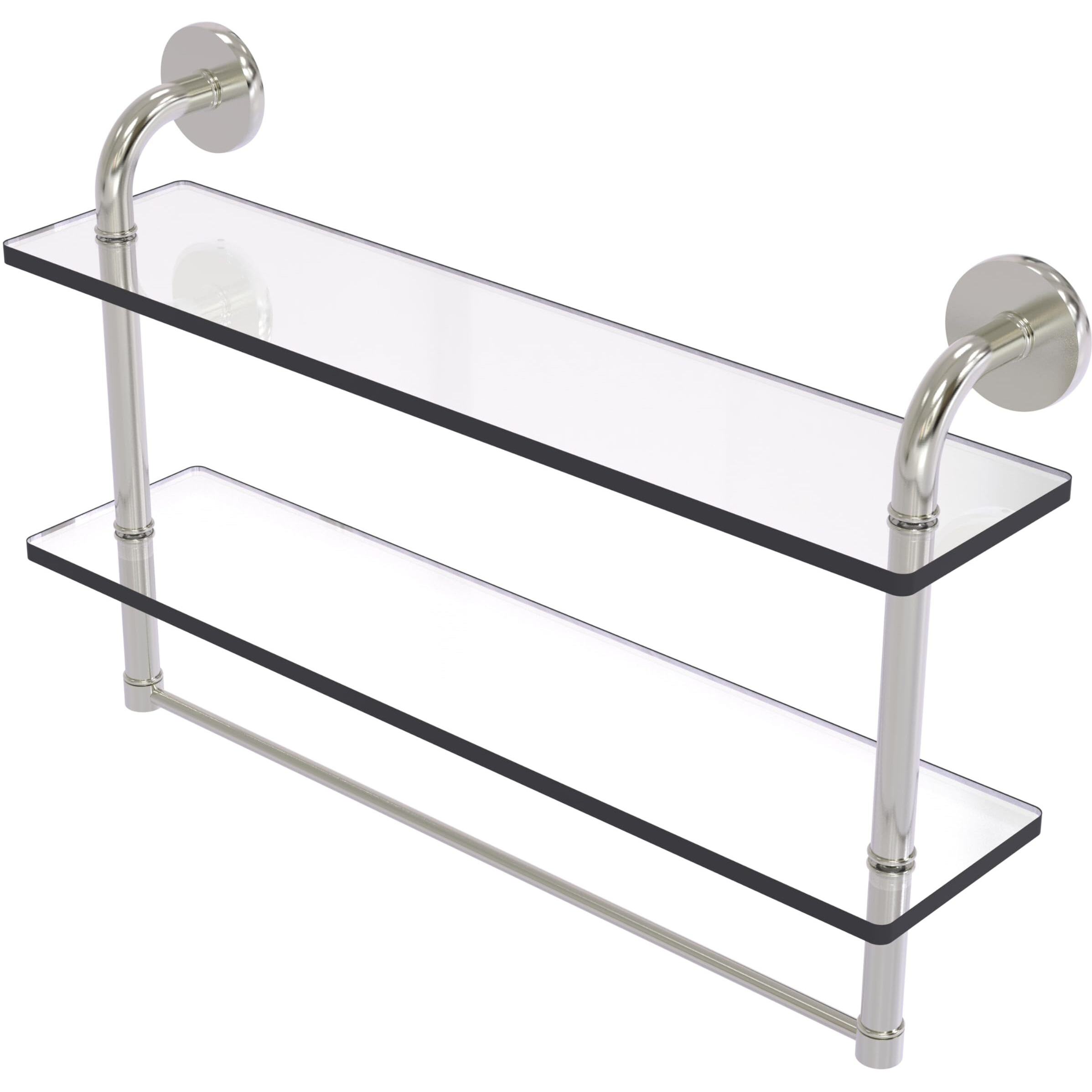 Allied Brass RM-2-22TB-ORB Remi Collection 22 Inch Two Tiered Glass Integrated Towel Bar Shelf, Oil Rubbed Bronze