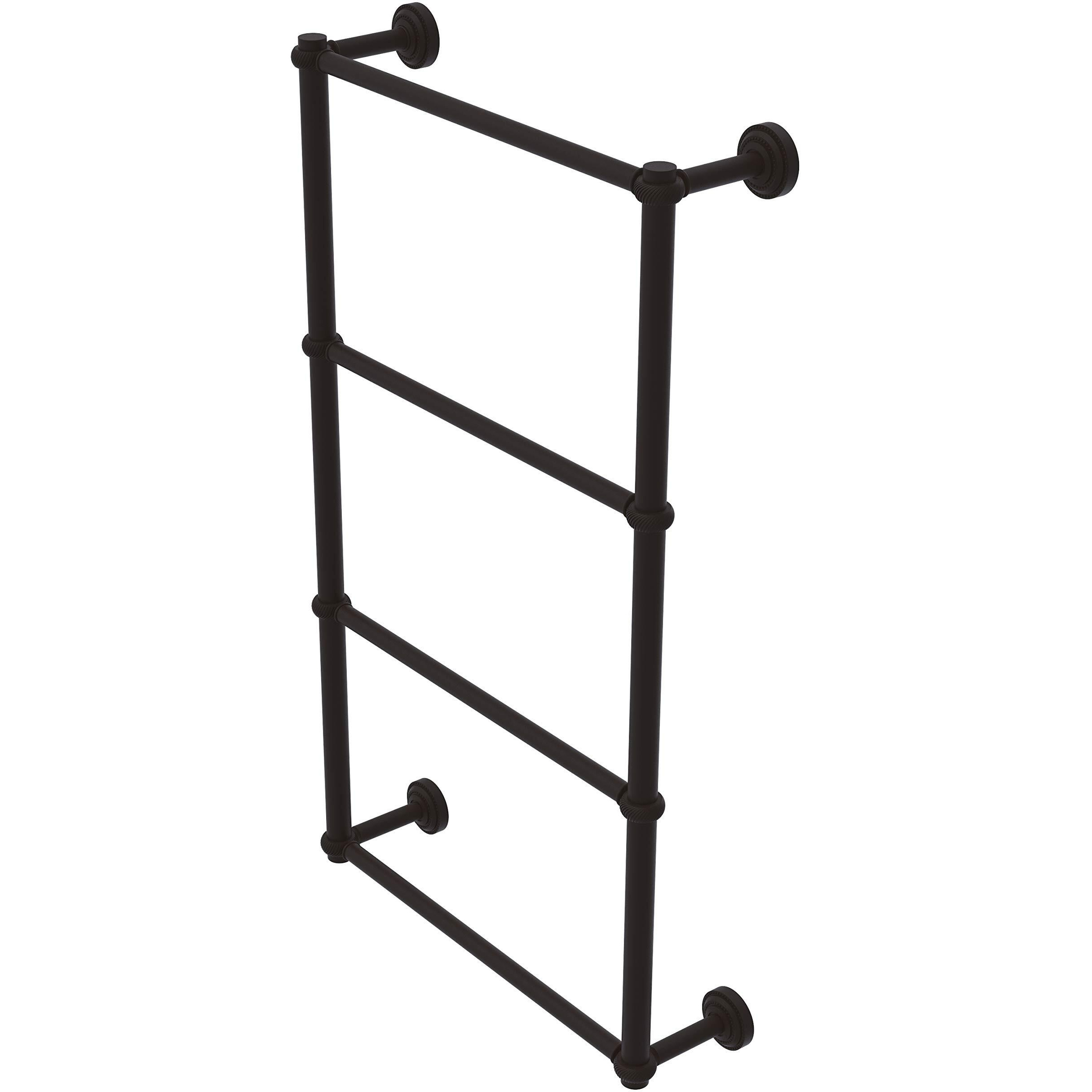 Allied Brass DT-28T-24 Dottingham Collection 4 Tier 24 Inch Ladder Twisted Detail Towel Bar, Oil Rubbed Bronze