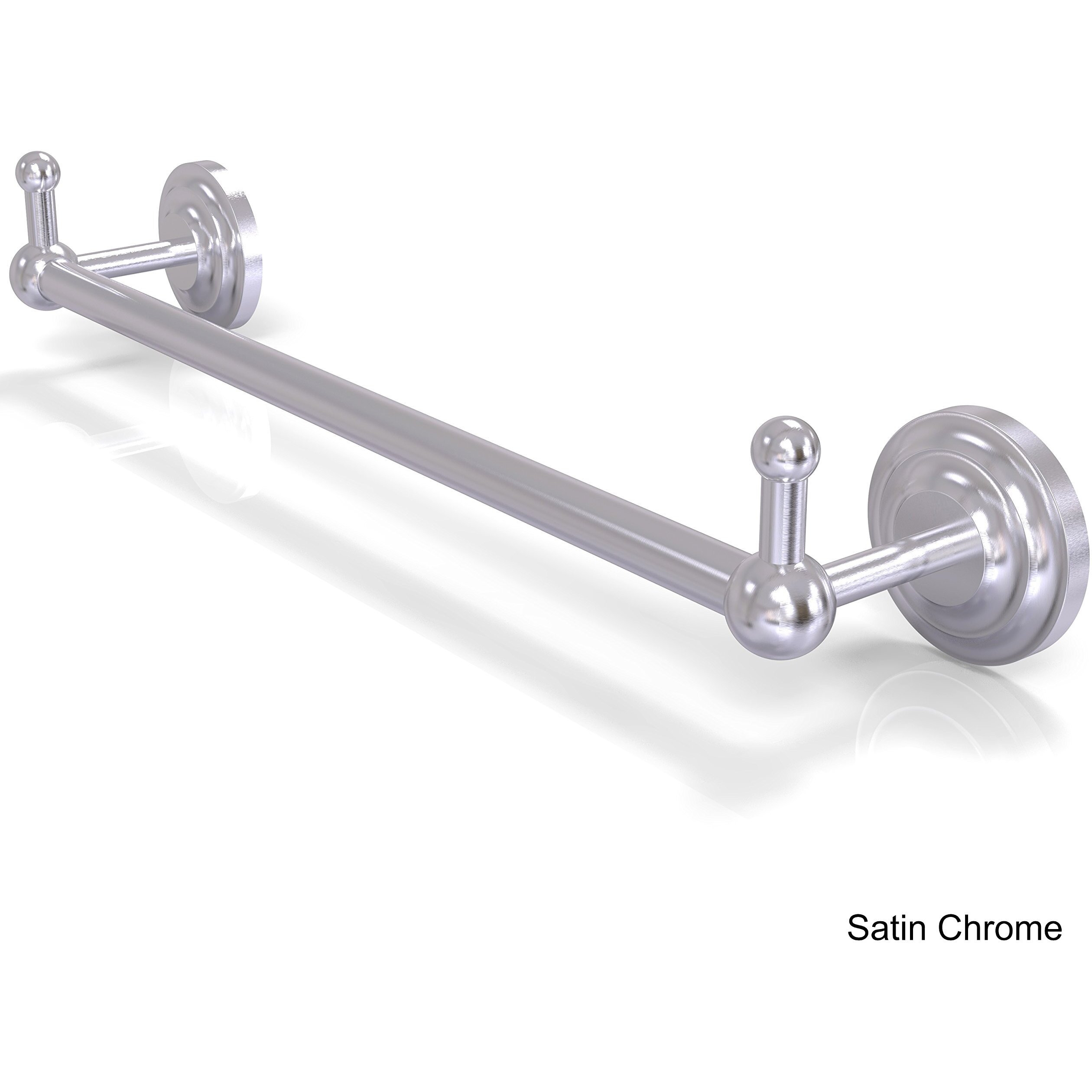 Allied Brass PQN-41-24-PEG Prestige Que 24 Inch Integrated Hooks Towel Bar, 24 , Satin Chrome