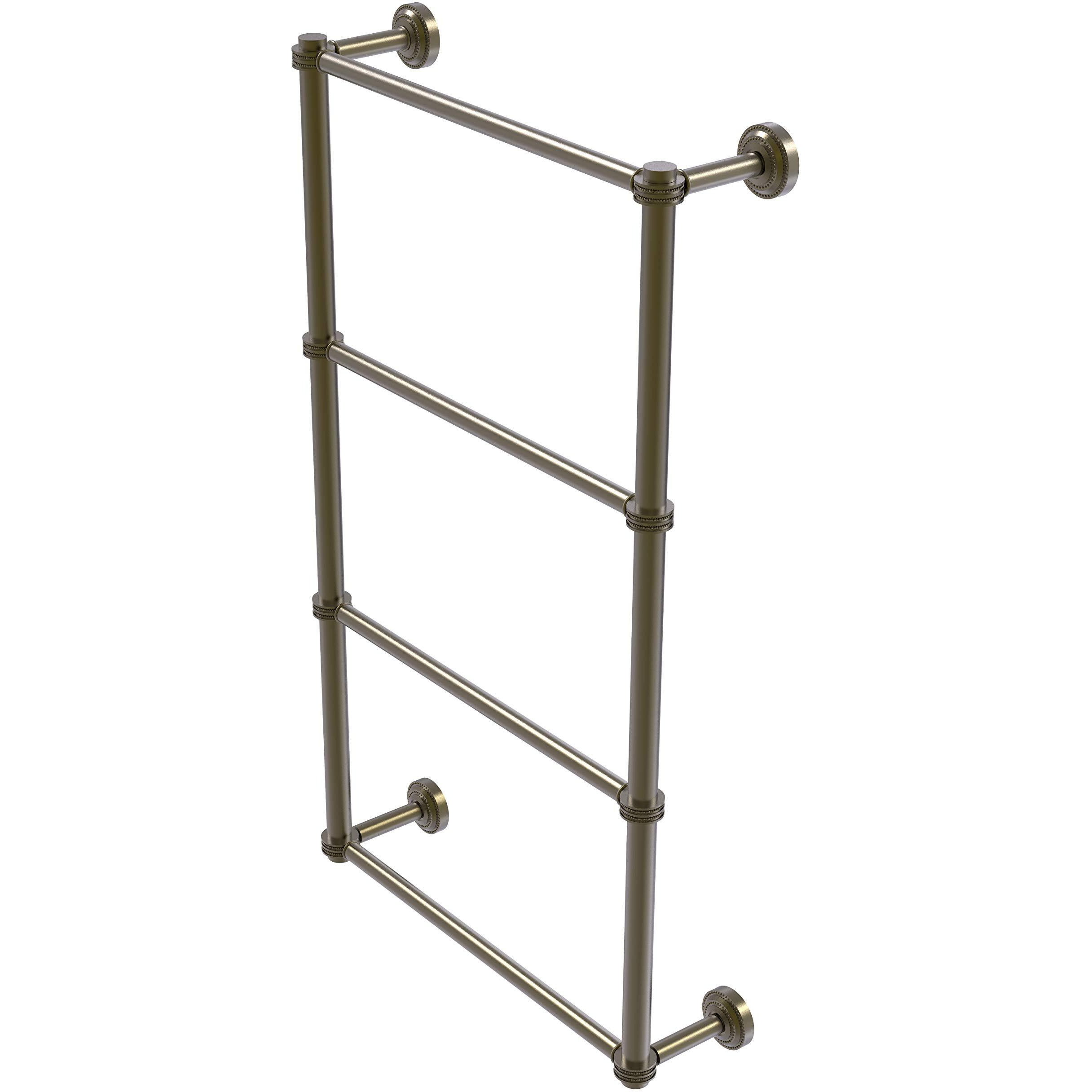 Allied Brass DT-28D-36 Dottingham Collection 4 Tier 36 Inch Ladder Dotted Detail Towel Bar, Antique Brass