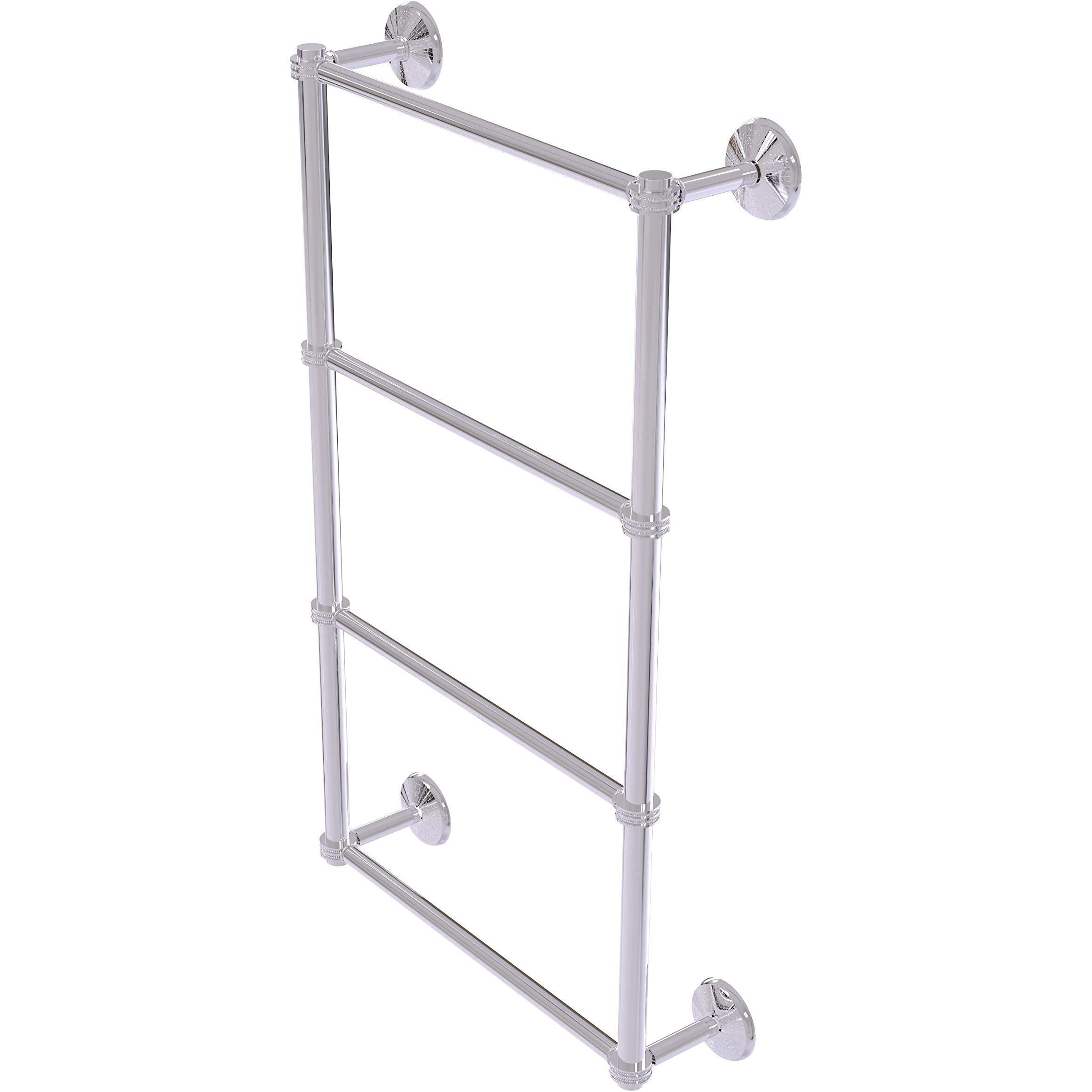 Allied Brass MC-28D-36 Monte Carlo Collection 4 Tier 36 Inch Ladder Dotted Detail Towel Bar, Polished Chrome