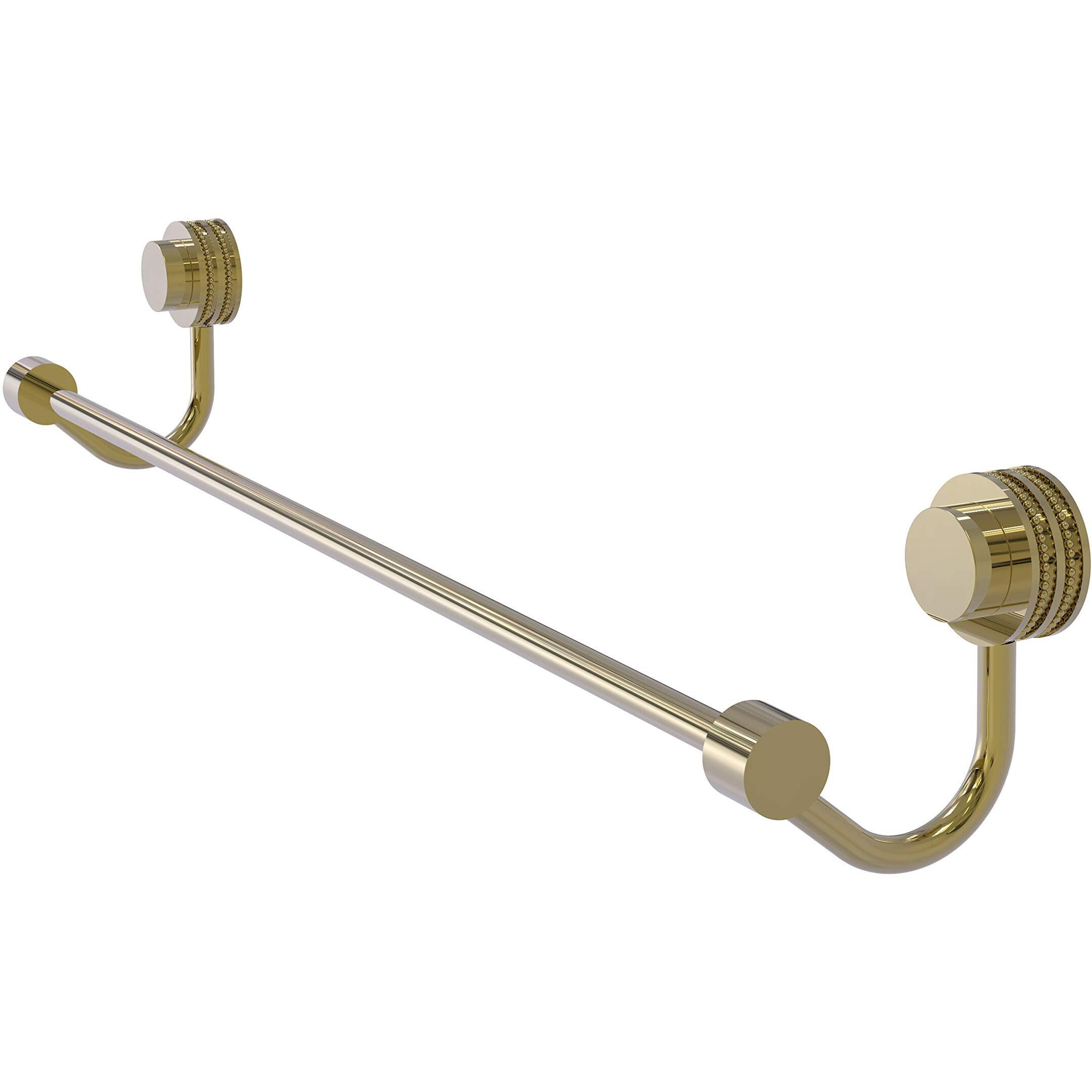 Allied Brass 421D/24 Venus Collection 24 Inch Dotted Accent Towel Bar, Unlacquered Brass