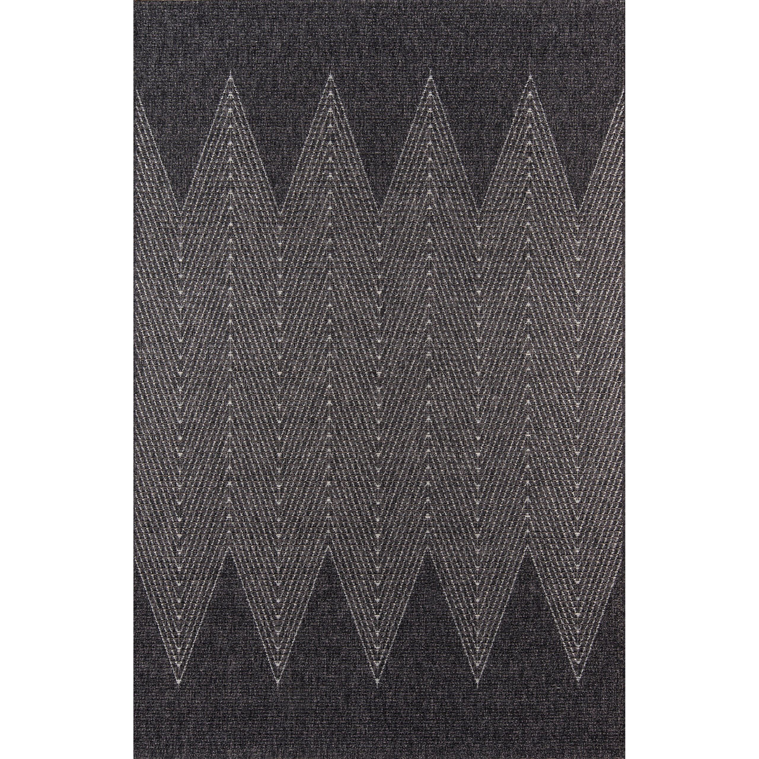 Momeni Rugs Como Contemporary Geometric Indoor Outdoor Area Rug 3'11  x 5'7  Charcoal