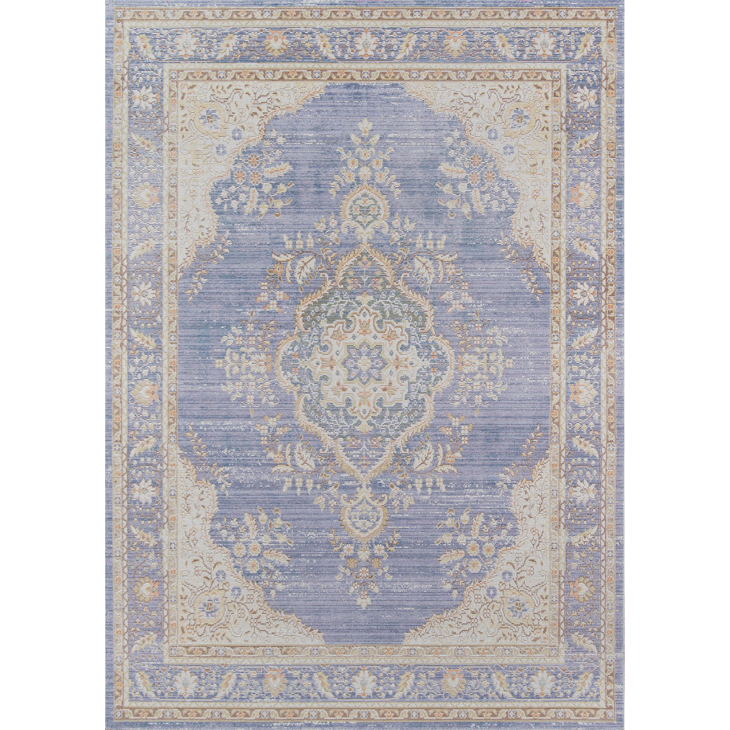 Momeni Rugs Isabella Traditional Medallion Flat Weave Area Rug, 7'10  X 10'6 , Periwinkle