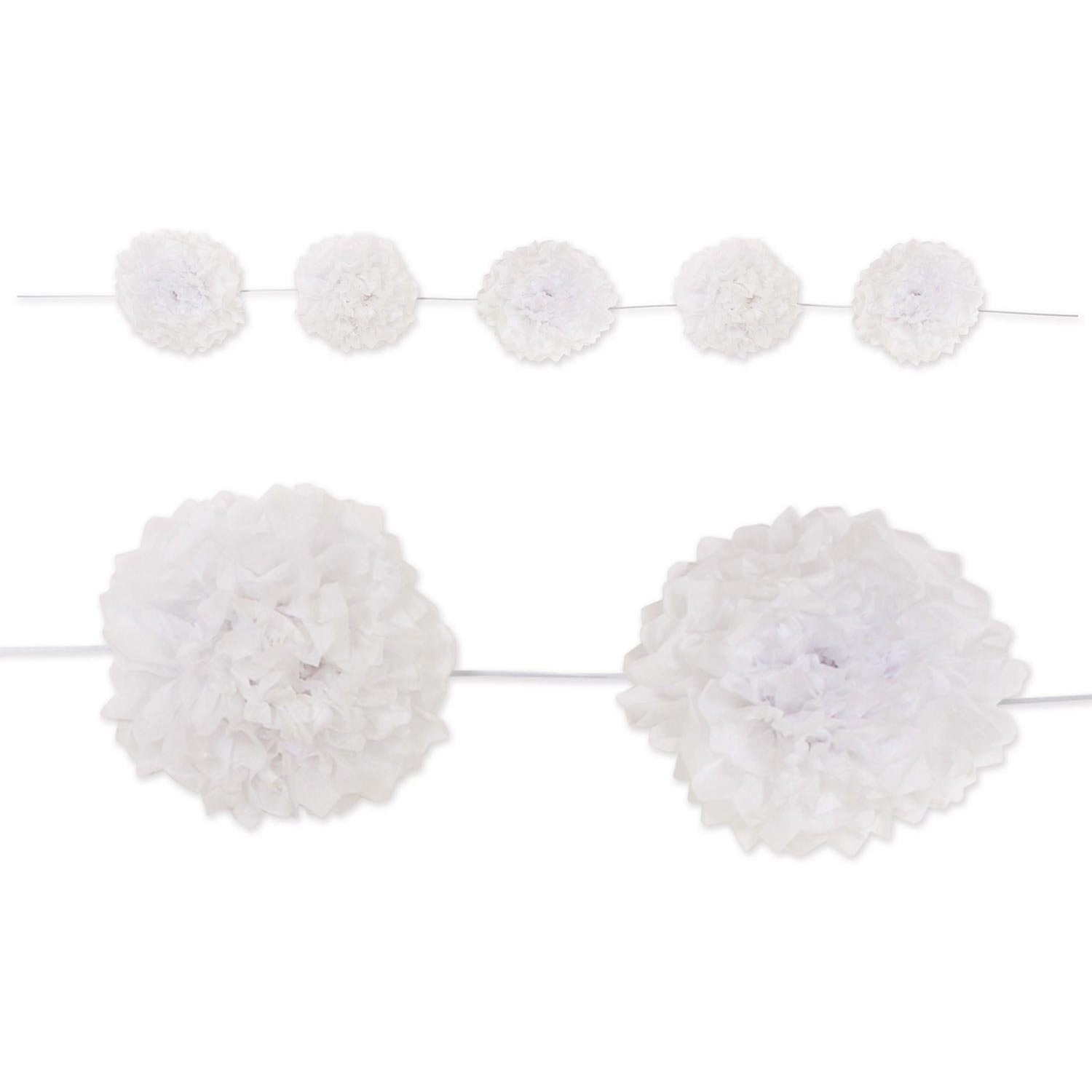 Tissue Flower Garland - White (Units per case 12)