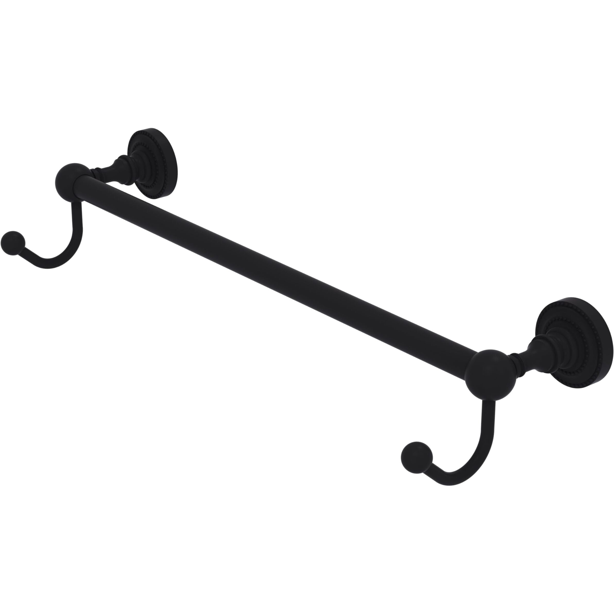 Allied Brass DT-41-18-HK Dottingham Collection 18 Inch Integrated Hooks Towel Bar, 18 , Matte Black