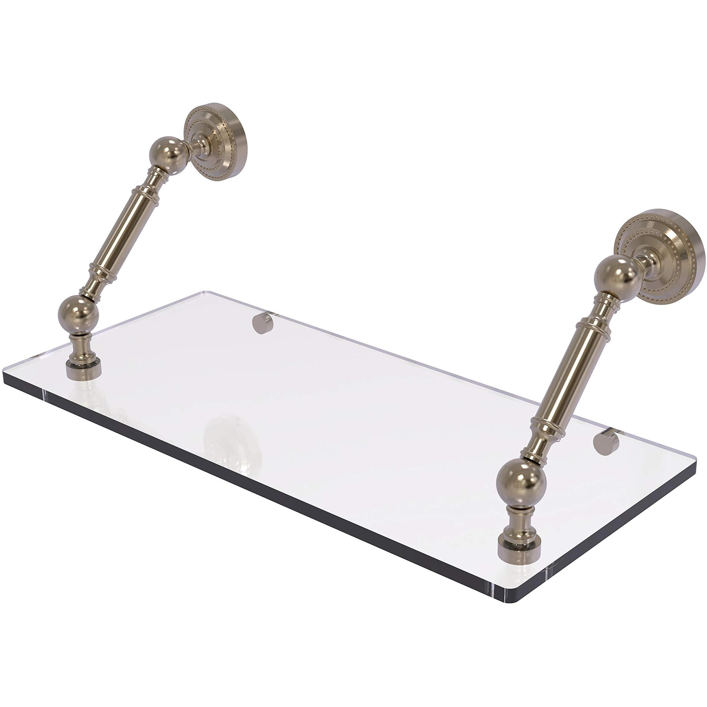 Allied Brass DT-1-18 Dottingham Collection 18 Inch Floating Glass Shelf, Antique Pewter